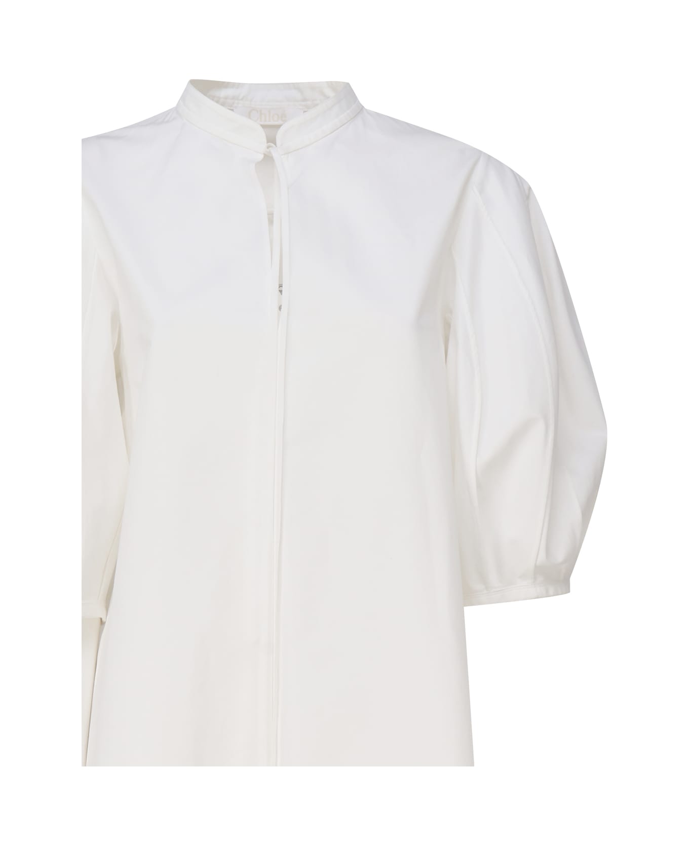 Chloé Tunic Style Shirt With Ribbon - White トップス