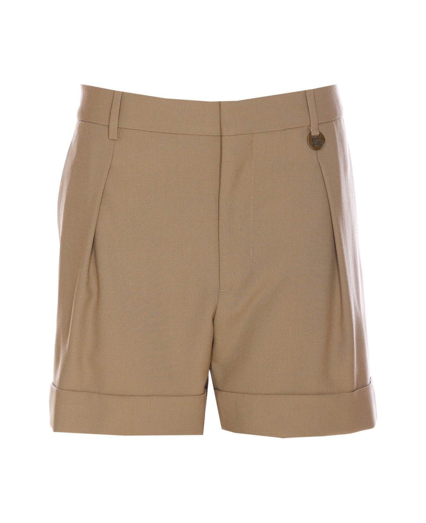 Burberry Logo Detailed Tailored Shorts - Beige