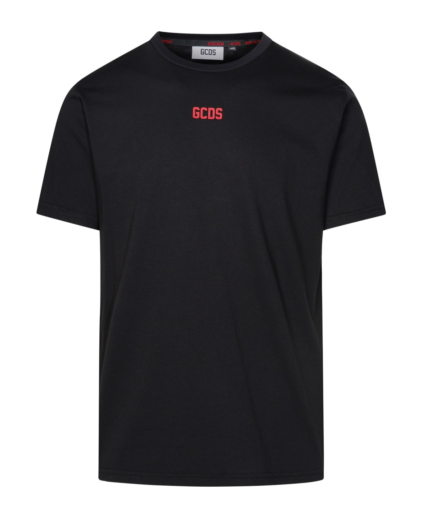 GCDS Black Cotton T-shirt - Black Tシャツ