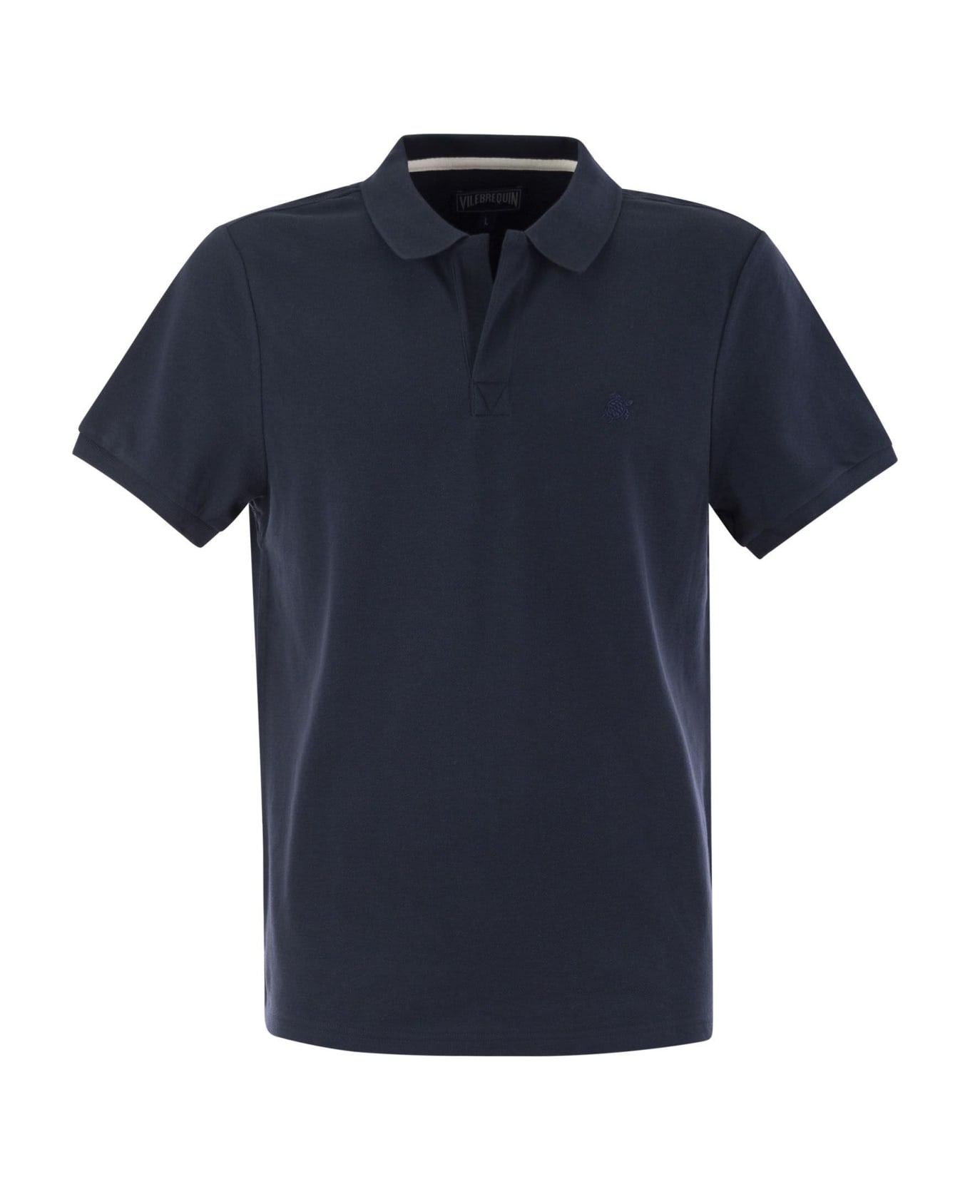 Vilebrequin Organic Cotton Pique Polo Shirt - Marine Blue ポロシャツ