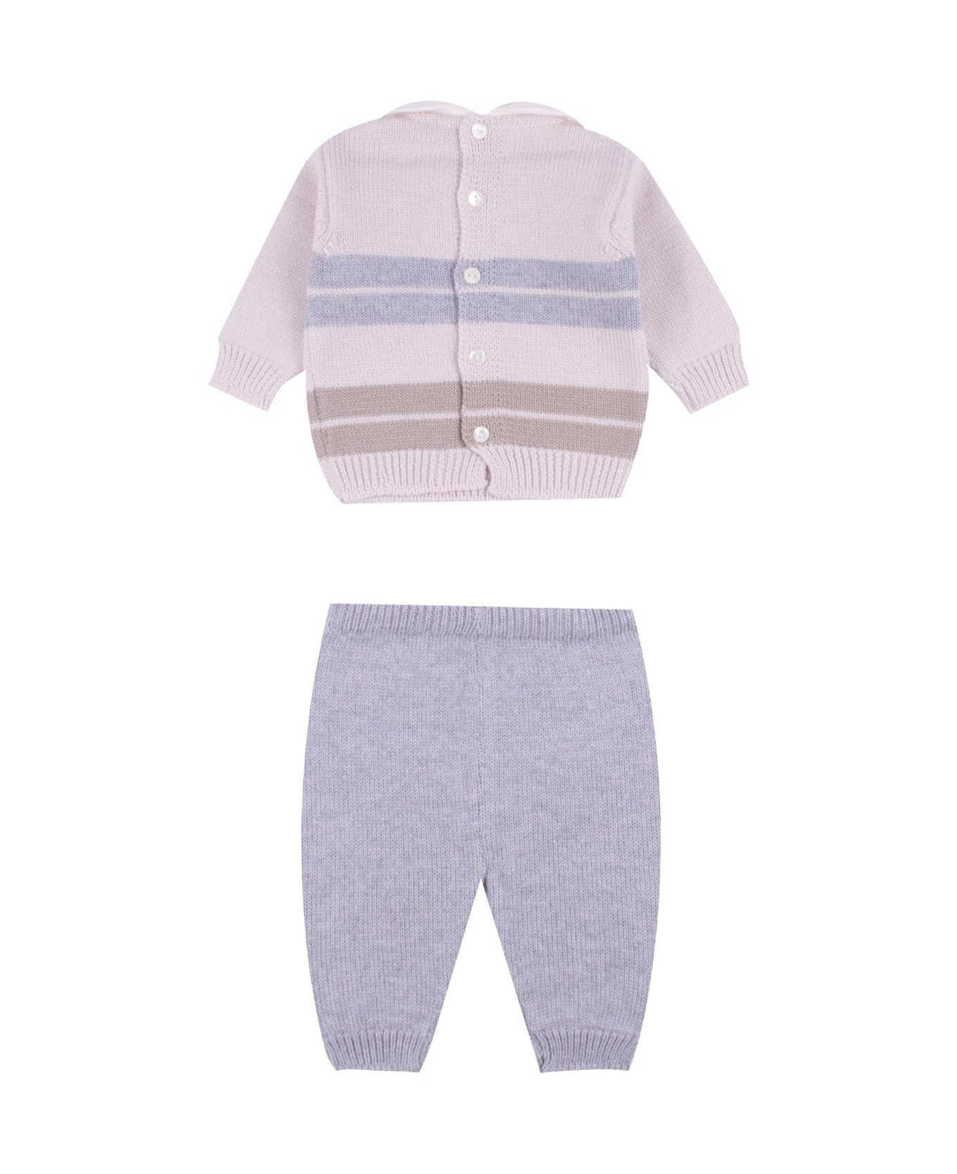 Piccola Giuggiola Wool Sweater And Pants - Multicolor