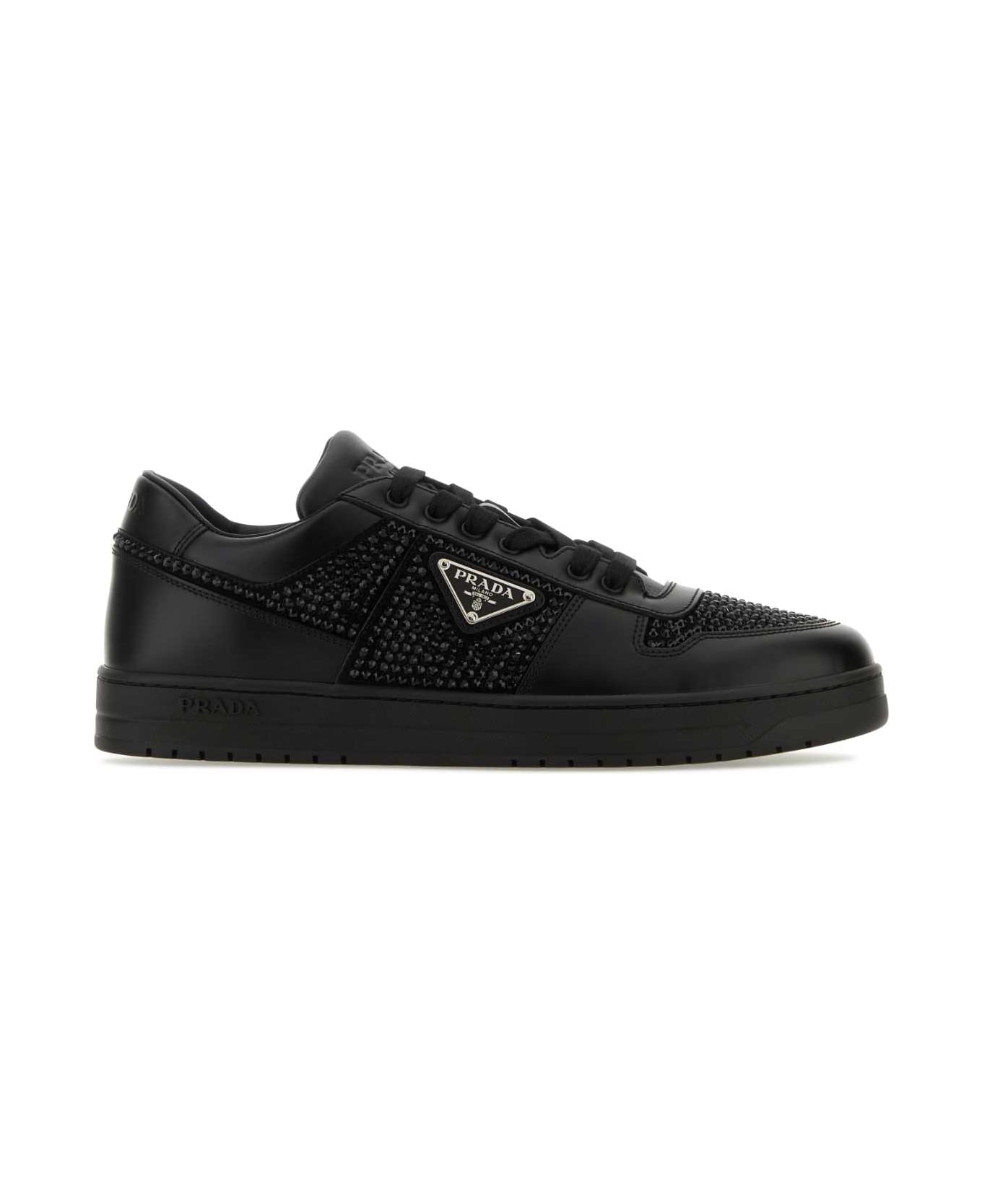 Prada Black Leather Sneakers | italist Prada Black Leather Sneakers | italist
