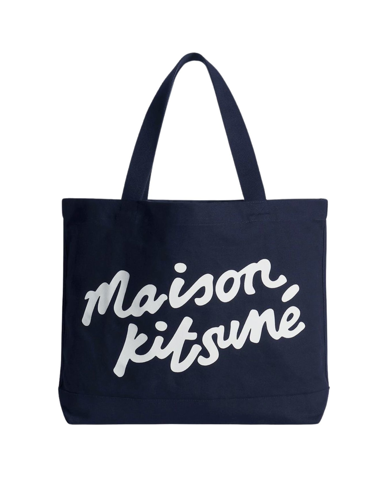 Maison Kitsuné Tote Bag With Maison Kitsuné Signature Print - BLUE