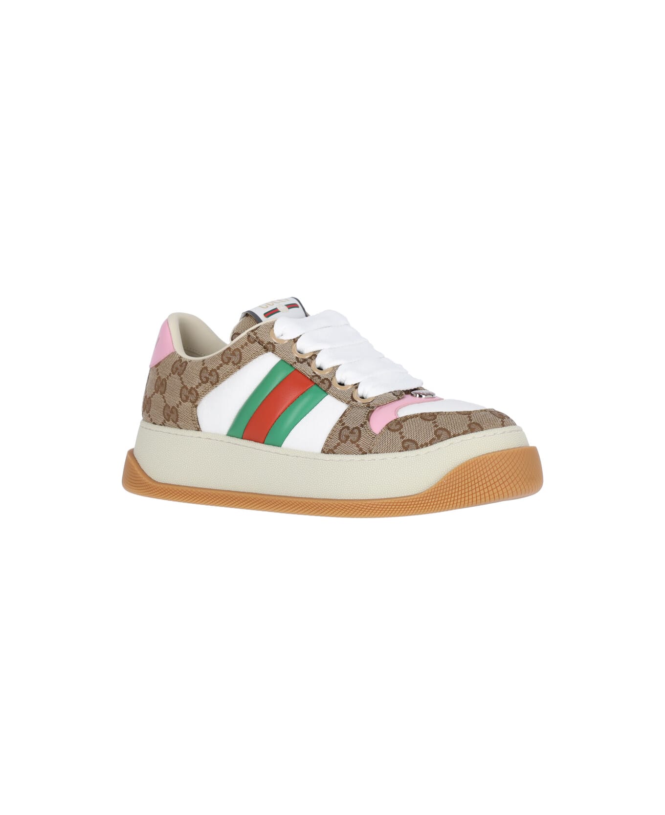 Gucci "screener" Platform Sneakers - Beige