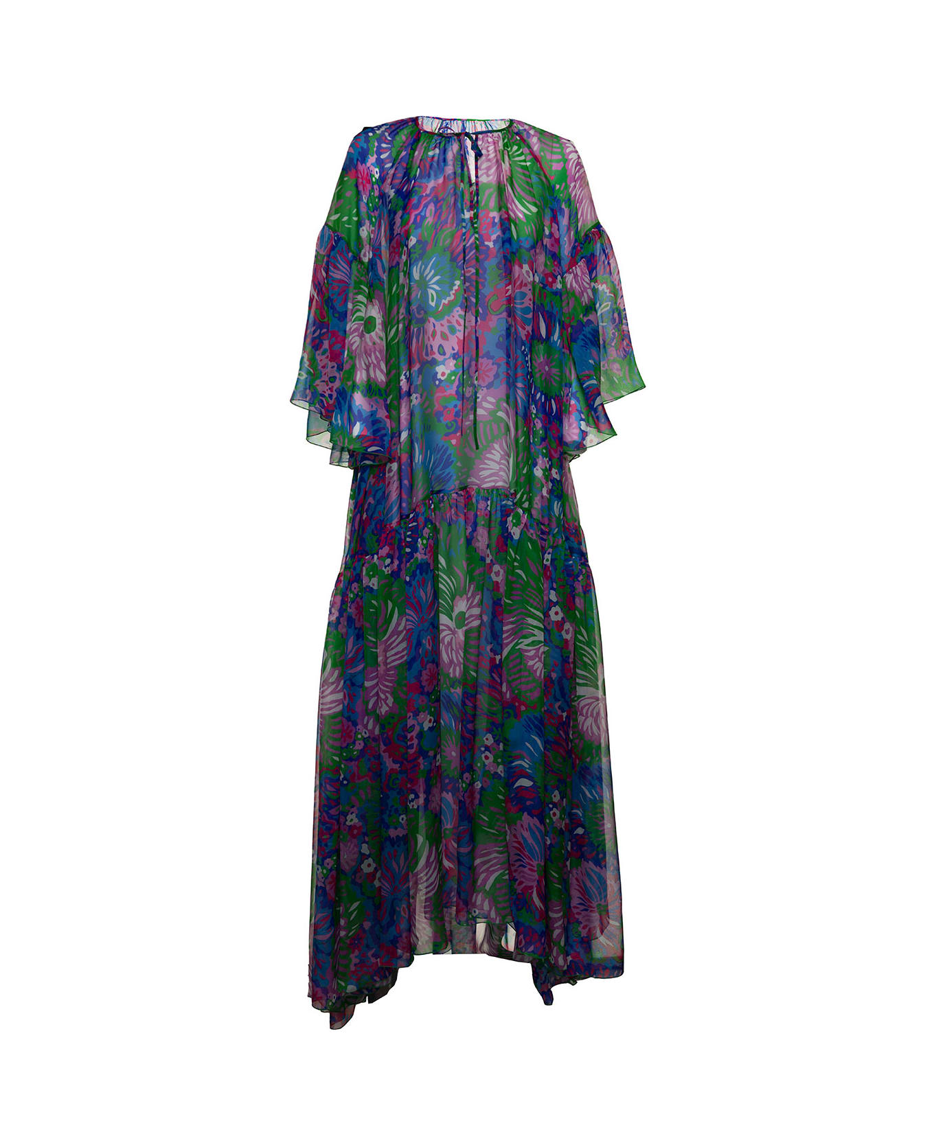 Dolce & Gabbana Chiffon Kaftan Long Dress - Multicolor