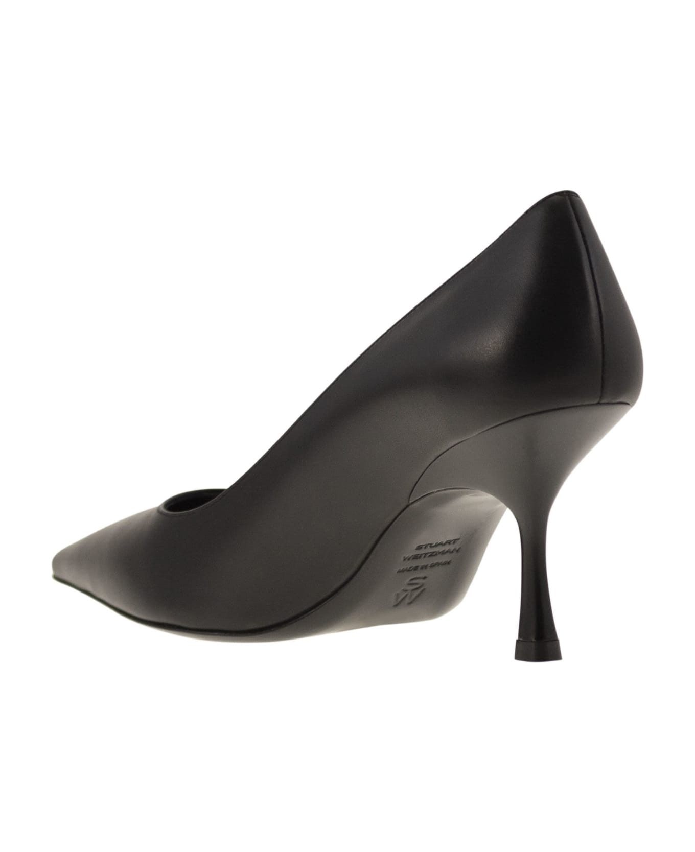 Stuart Weitzman Leather Décolleté - Black