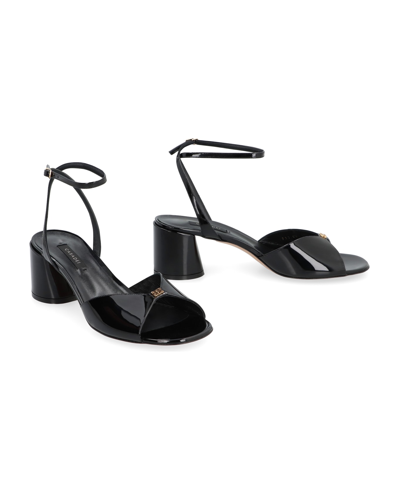 Casadei Tiffany Patent Leather Sandals - black サンダル