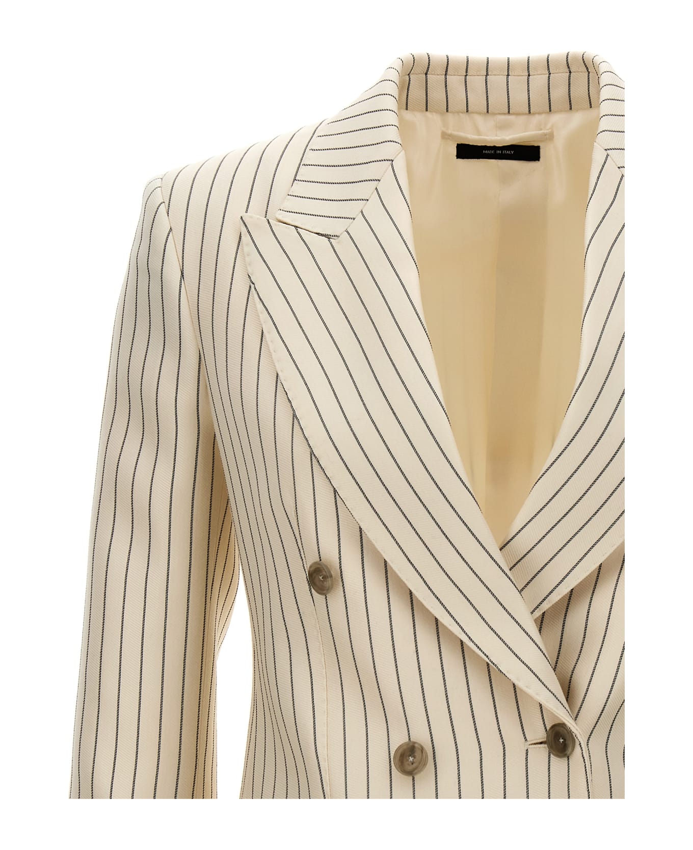Tom Ford Striped Double-breasted Blazer - White/Black