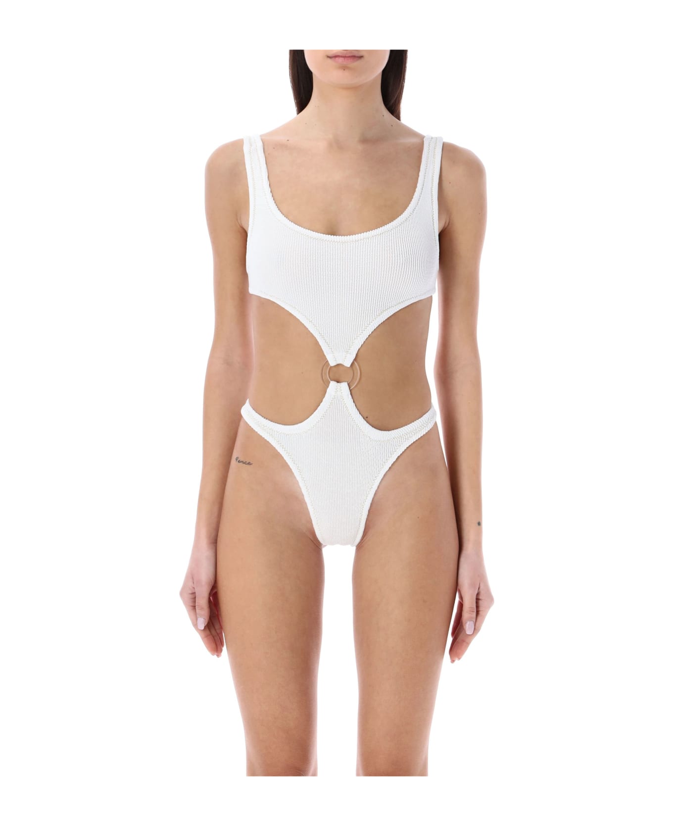 Reina Olga Augusta Scrunch Swimsuit - WHITE