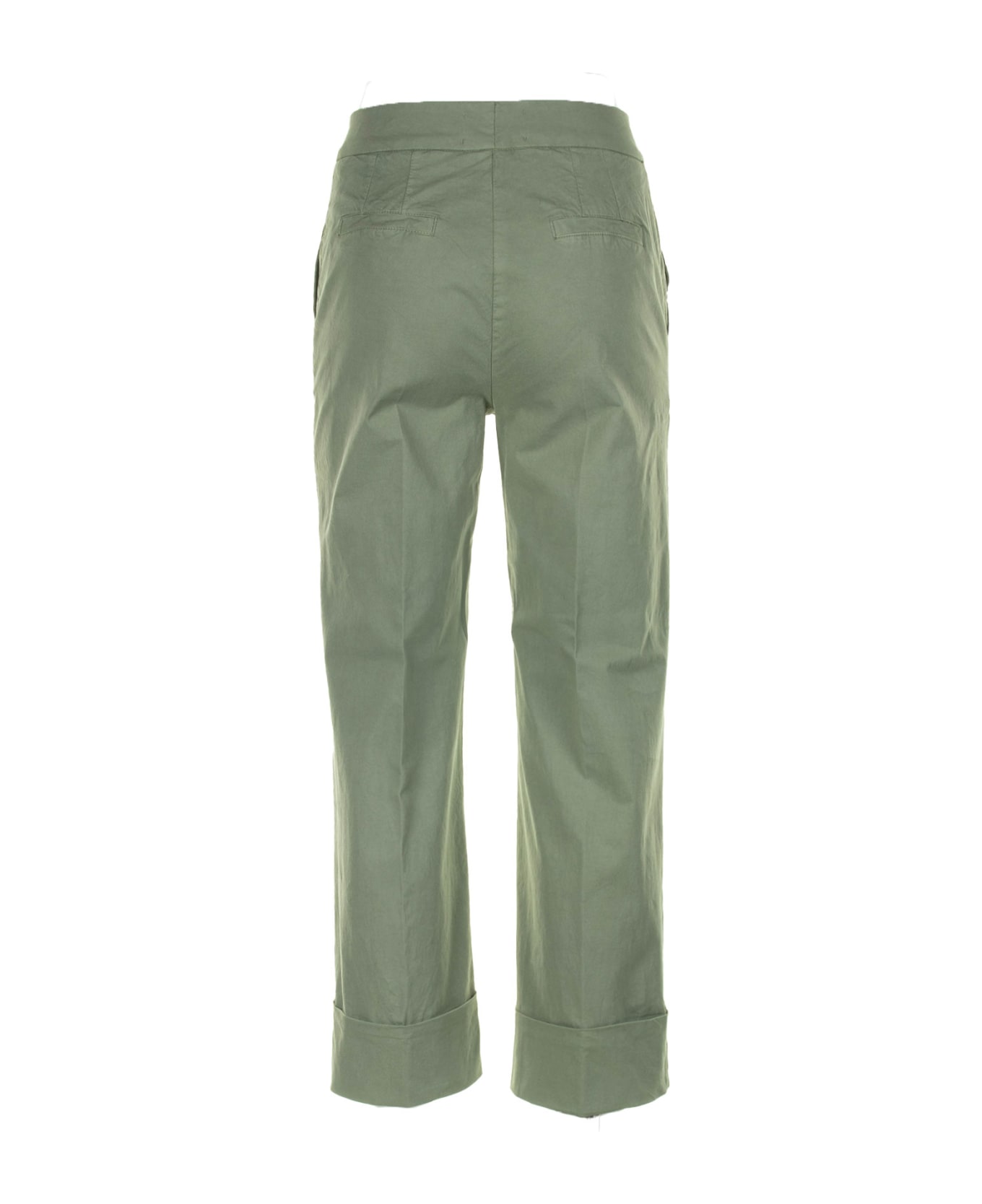 Via Masini 80 Garment-dyed Gabardine Trousers - SALVIA
