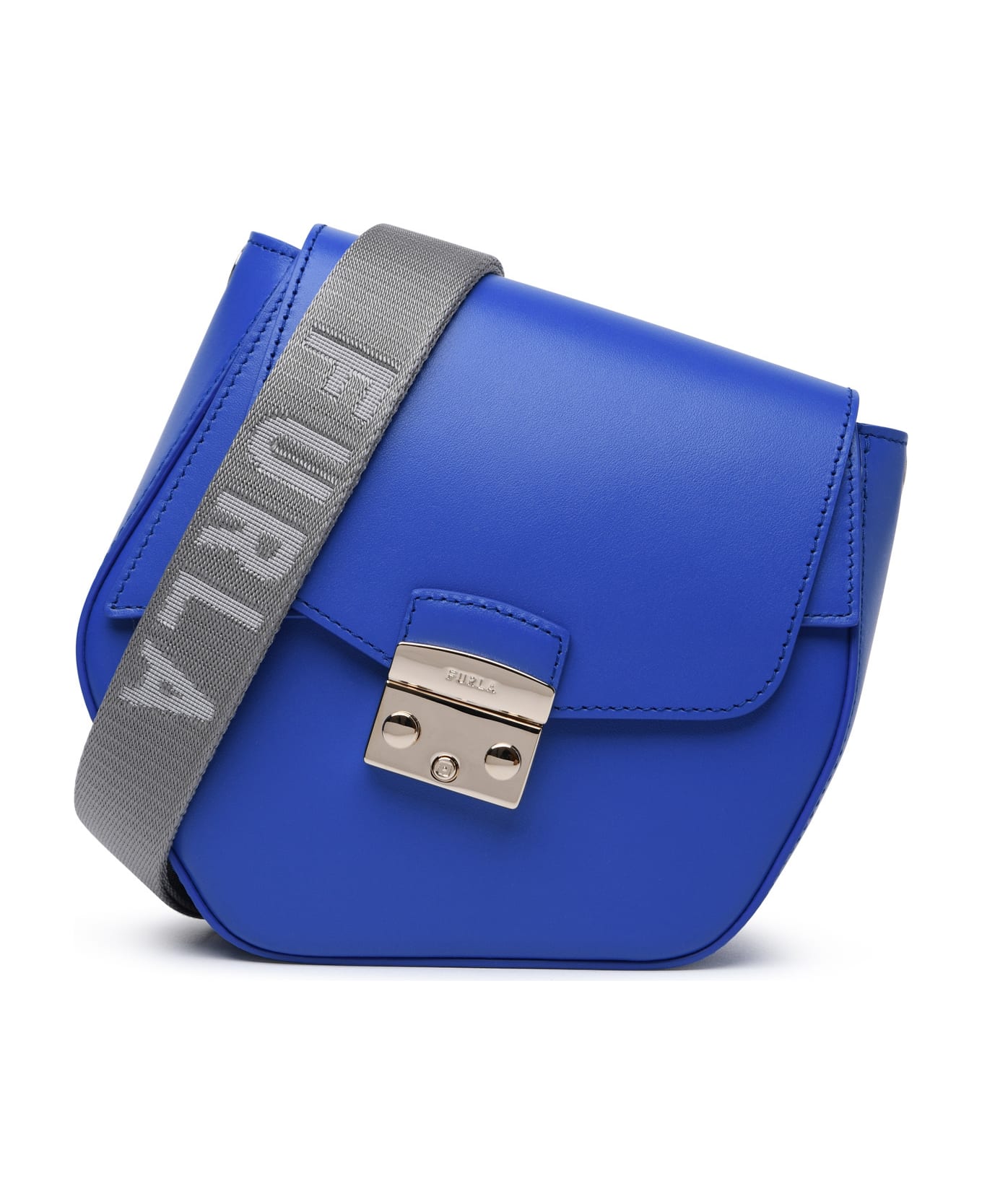 Furla 'metropolis Prisma' Blue Leather Blend Bag - S Blu Cobalto