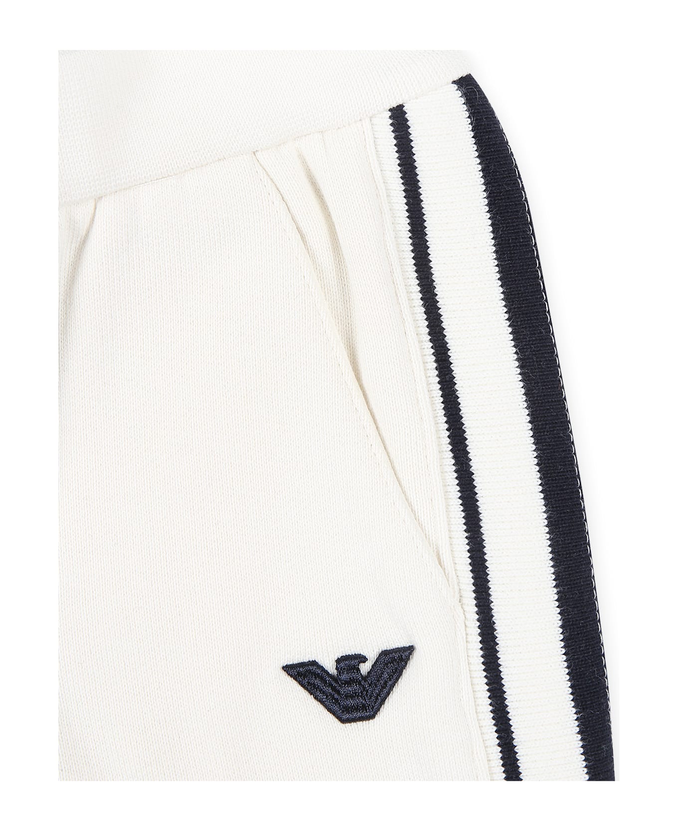 Emporio Armani Beige Trousers For Baby Boy With Eagle - Beige