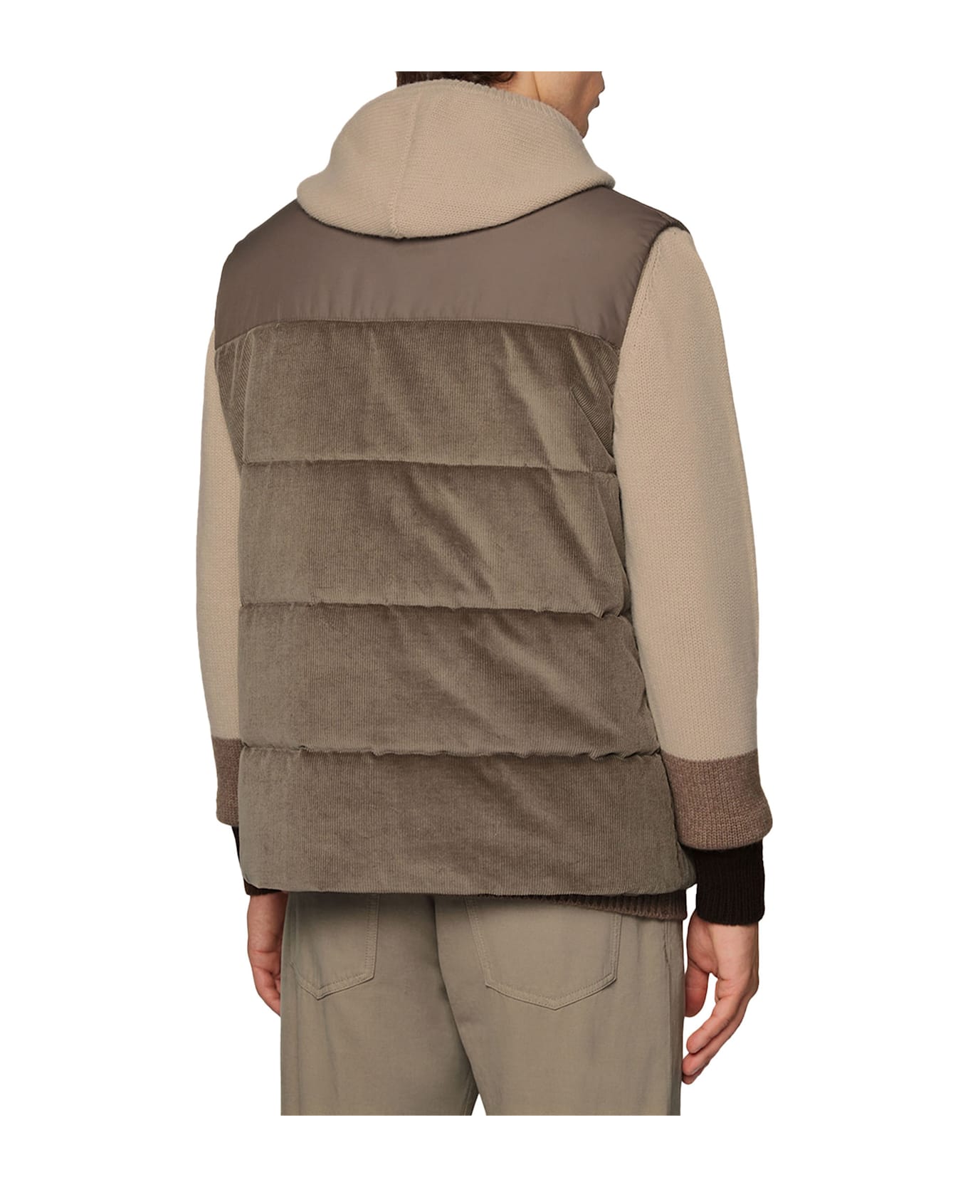 Kiton Sleveless Blouson Cotton - TAUPE