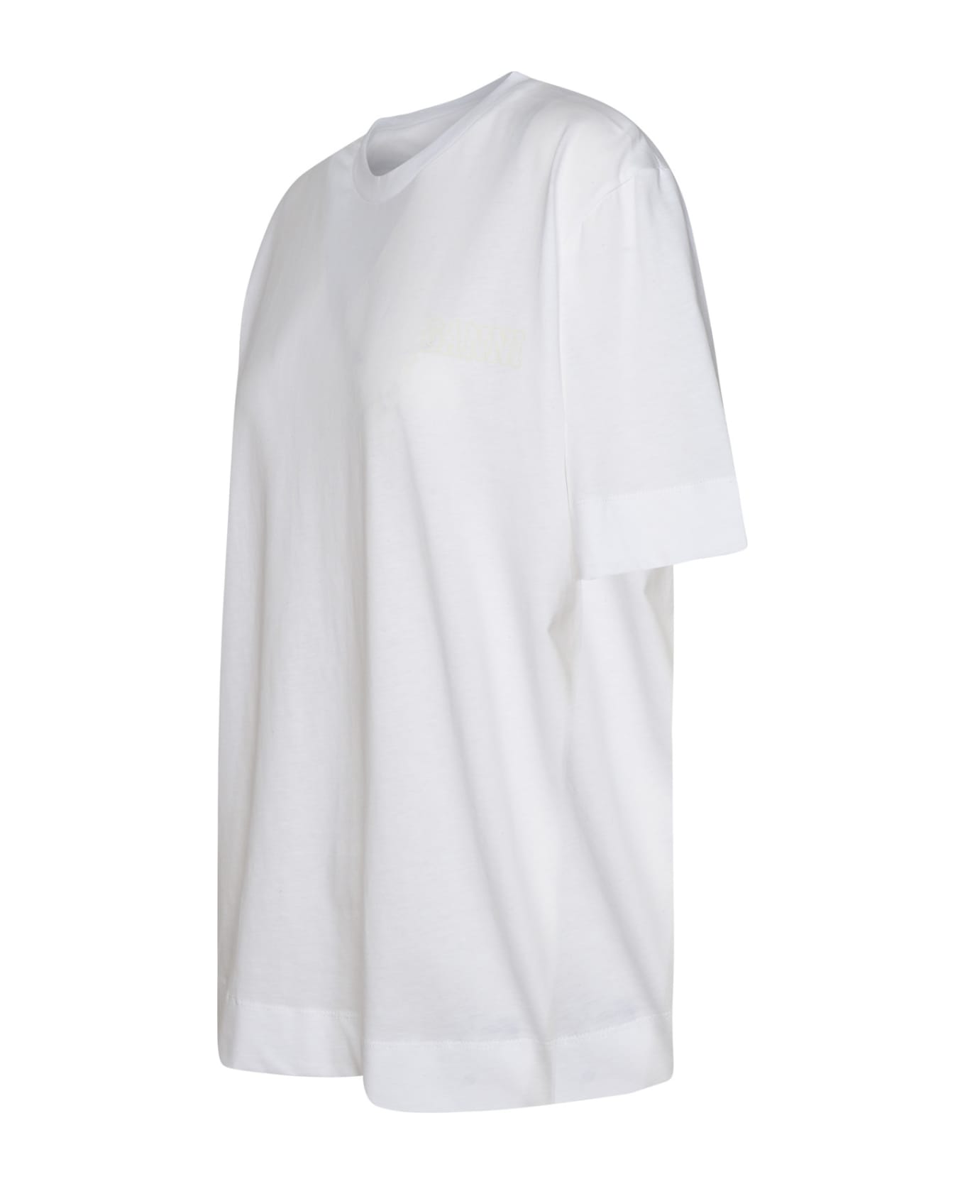 Ganni White Organic Cotton T-shirt - White