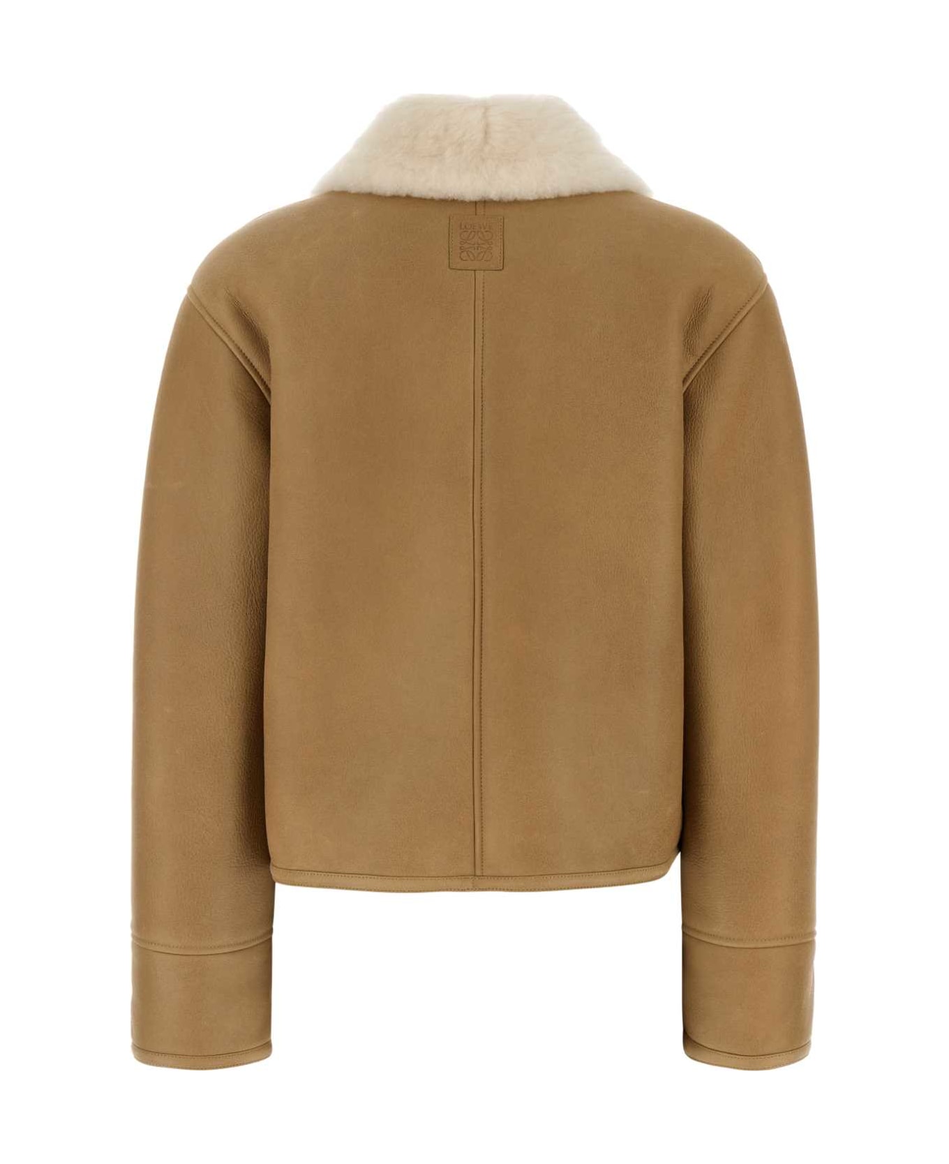 Loewe Beige Shearling Jacket - CAMEL