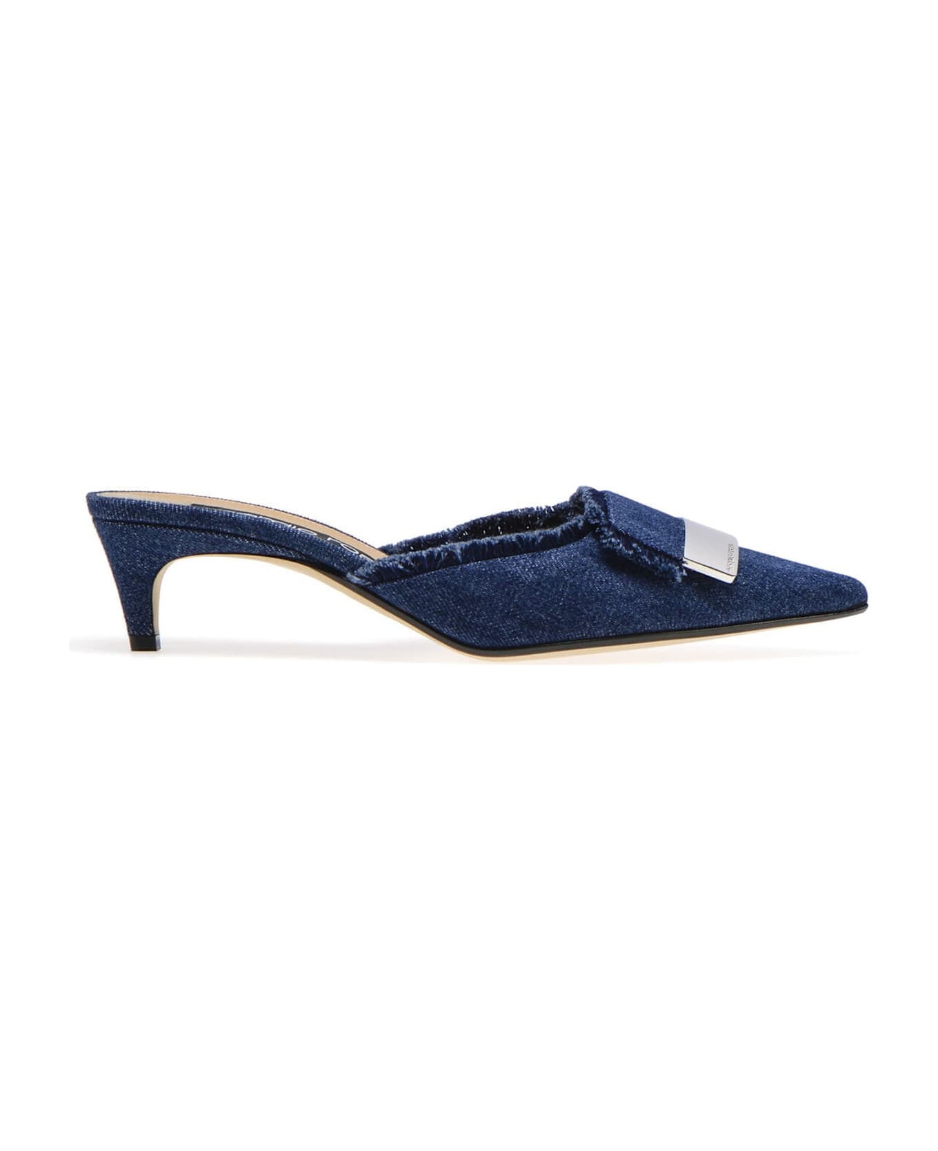 Sergio Rossi Denim Effect Mules - Blue