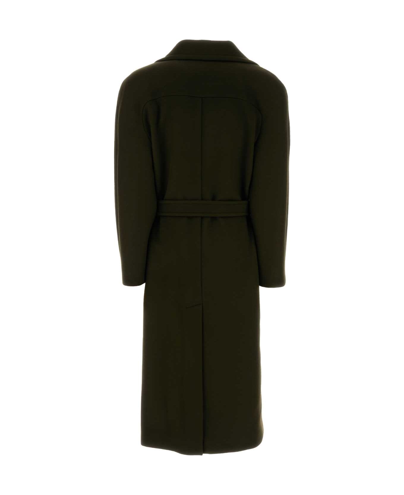 Stella McCartney Bottle Green Wool Coat - DARKKHAKI
