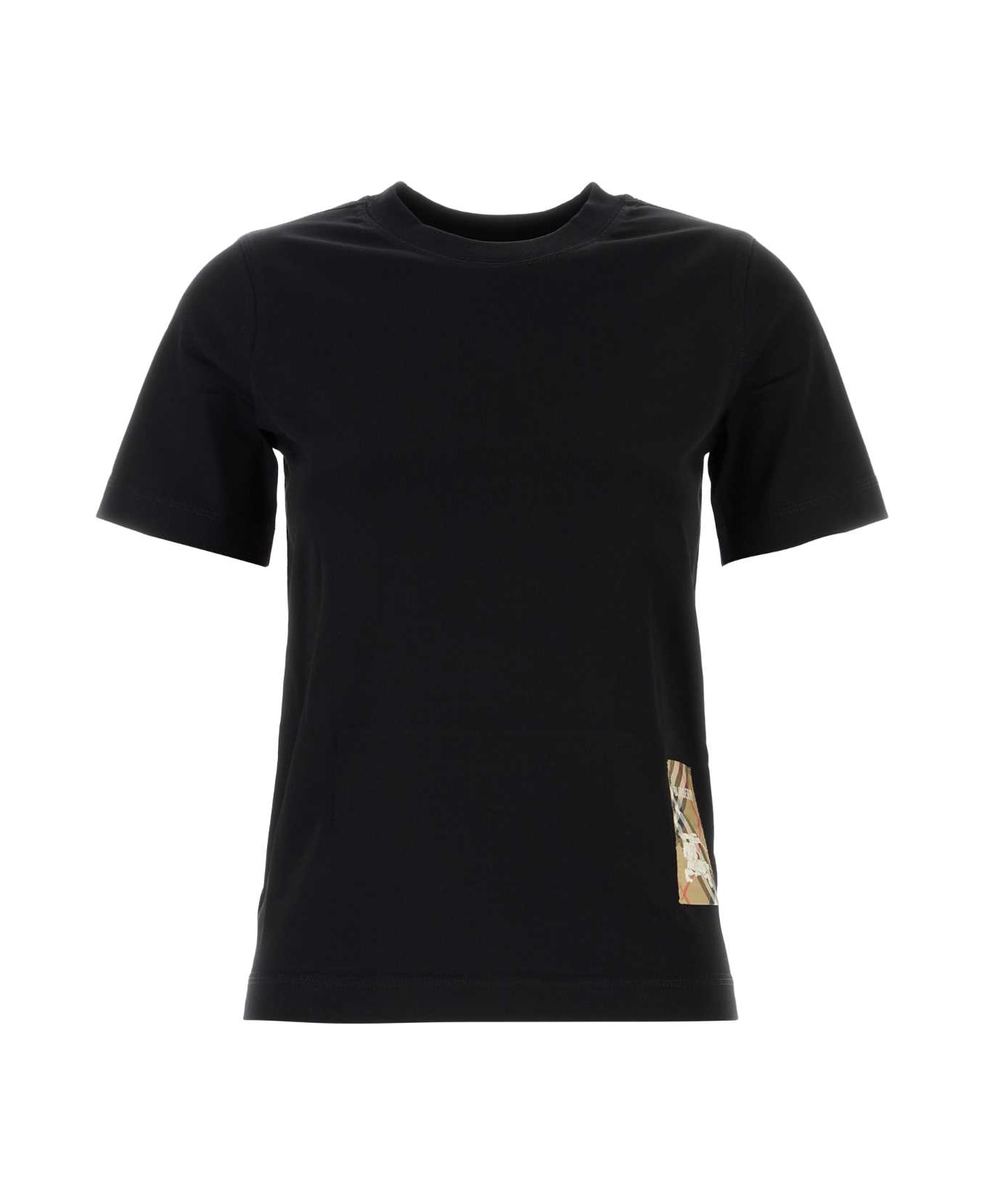 Burberry Black Cotton T-shirt - BLACK