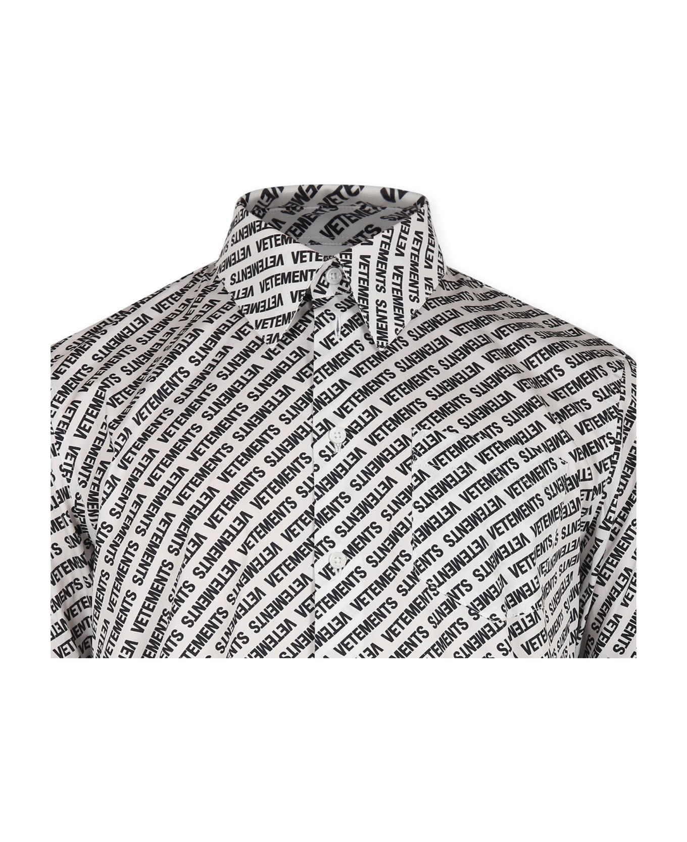 VETEMENTS White Shirt For Boy With Black Logo - White