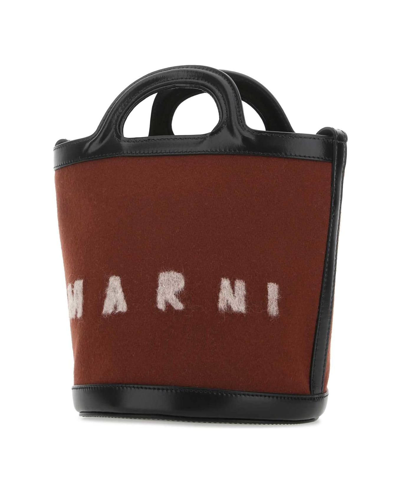Marni Two-tone Felt And Leather Tropicalia Bucket Bag - ZO254