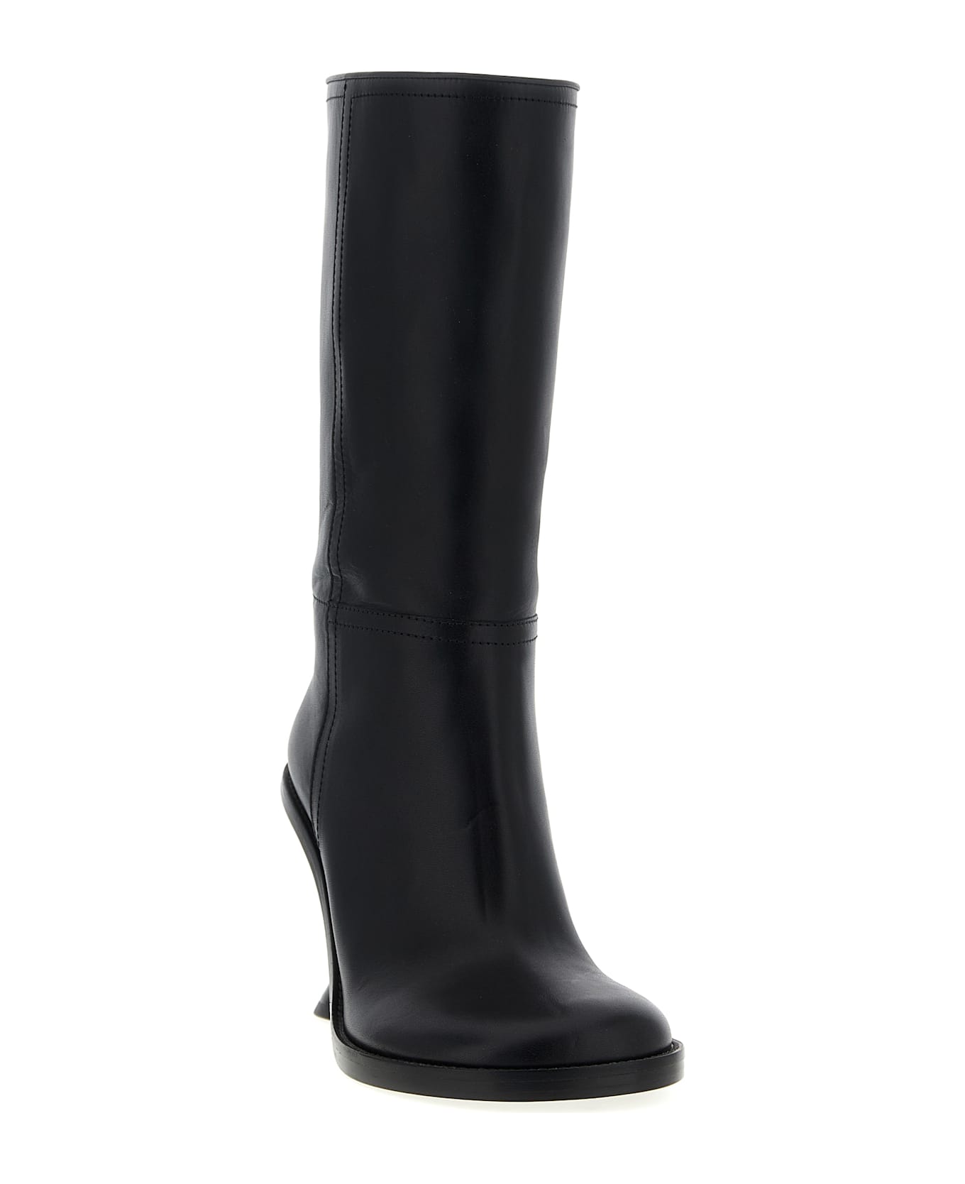 Dries Van Noten Curved Wedge Heel Boots - Black