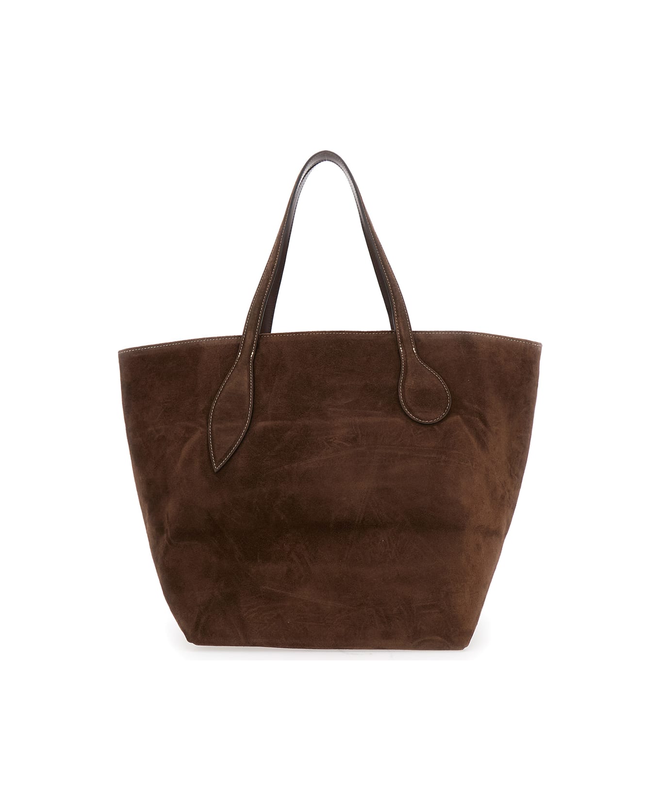 Little Liffner 
sprout
 Brown Tote Bag With Open Top In Suede Woman - Brown