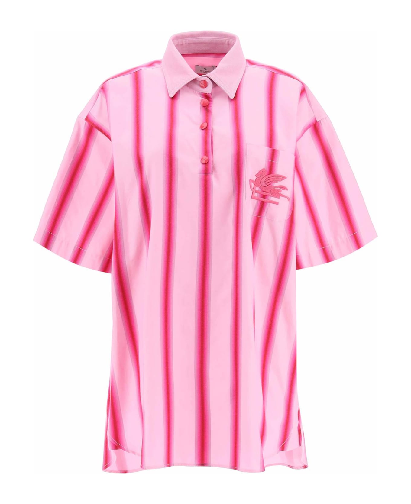 Etro Striped Mini Shirt Dress - PINK (Pink)