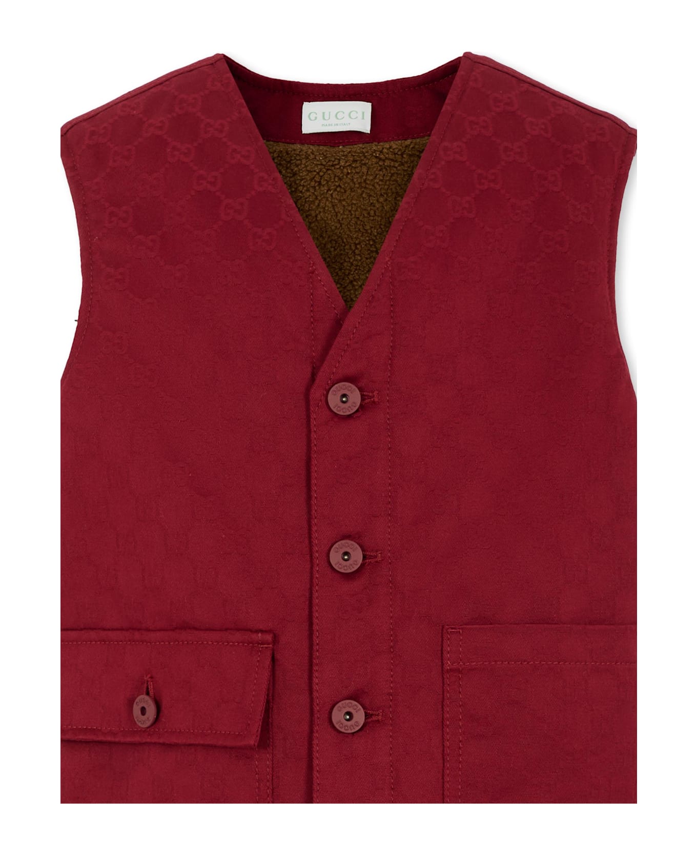 Gucci Red Vest For Boy With Gg - Red