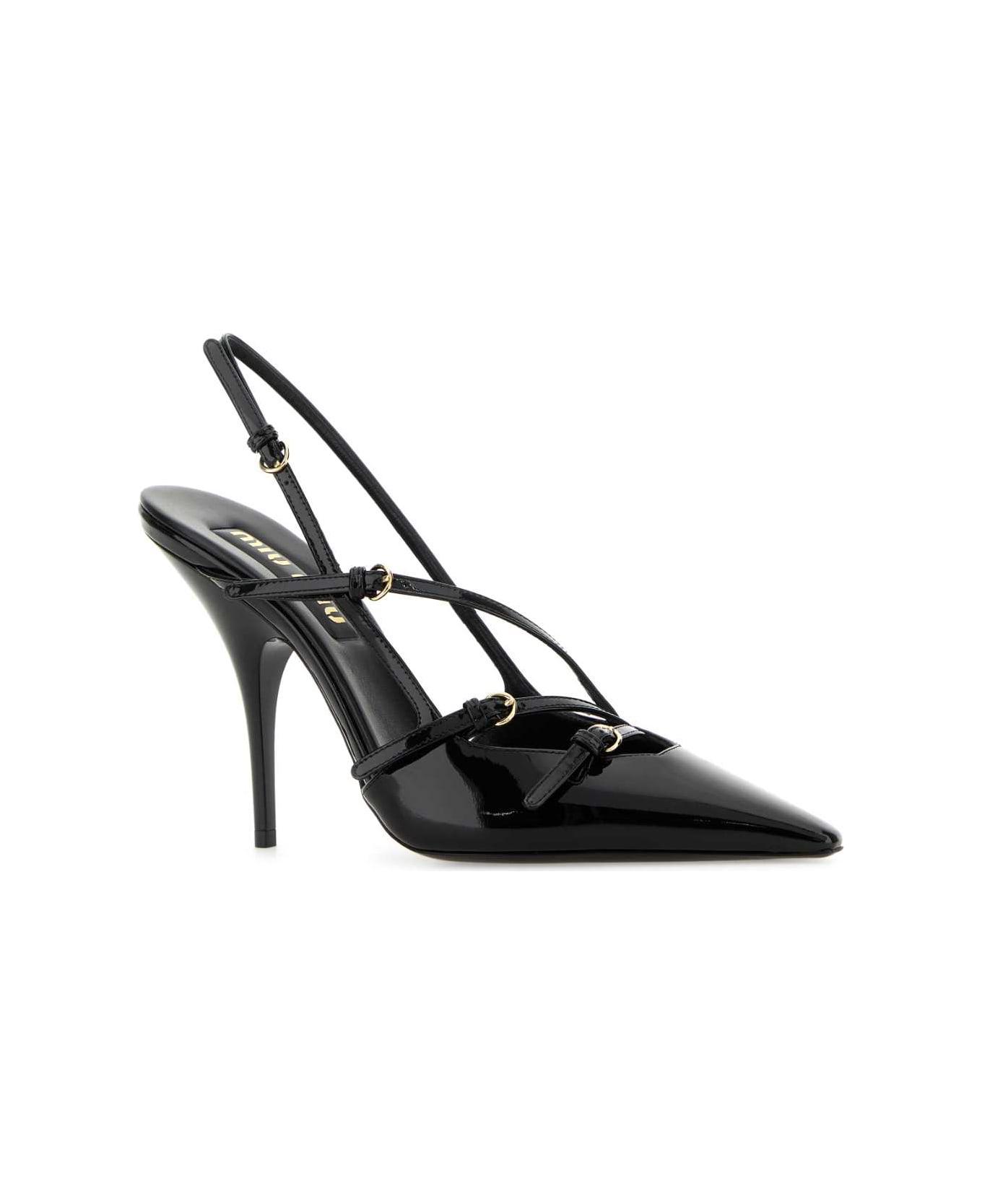 Miu Miu Black Leather Pumps - NERO