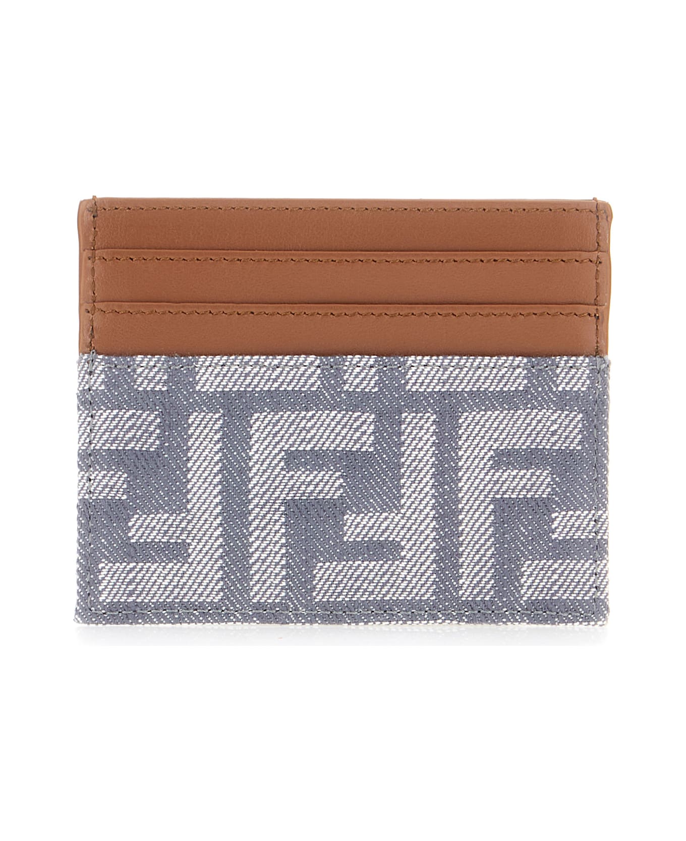 Fendi Multicolor Leather And Fabric Cardholder - MIRTO DARK NUT OS