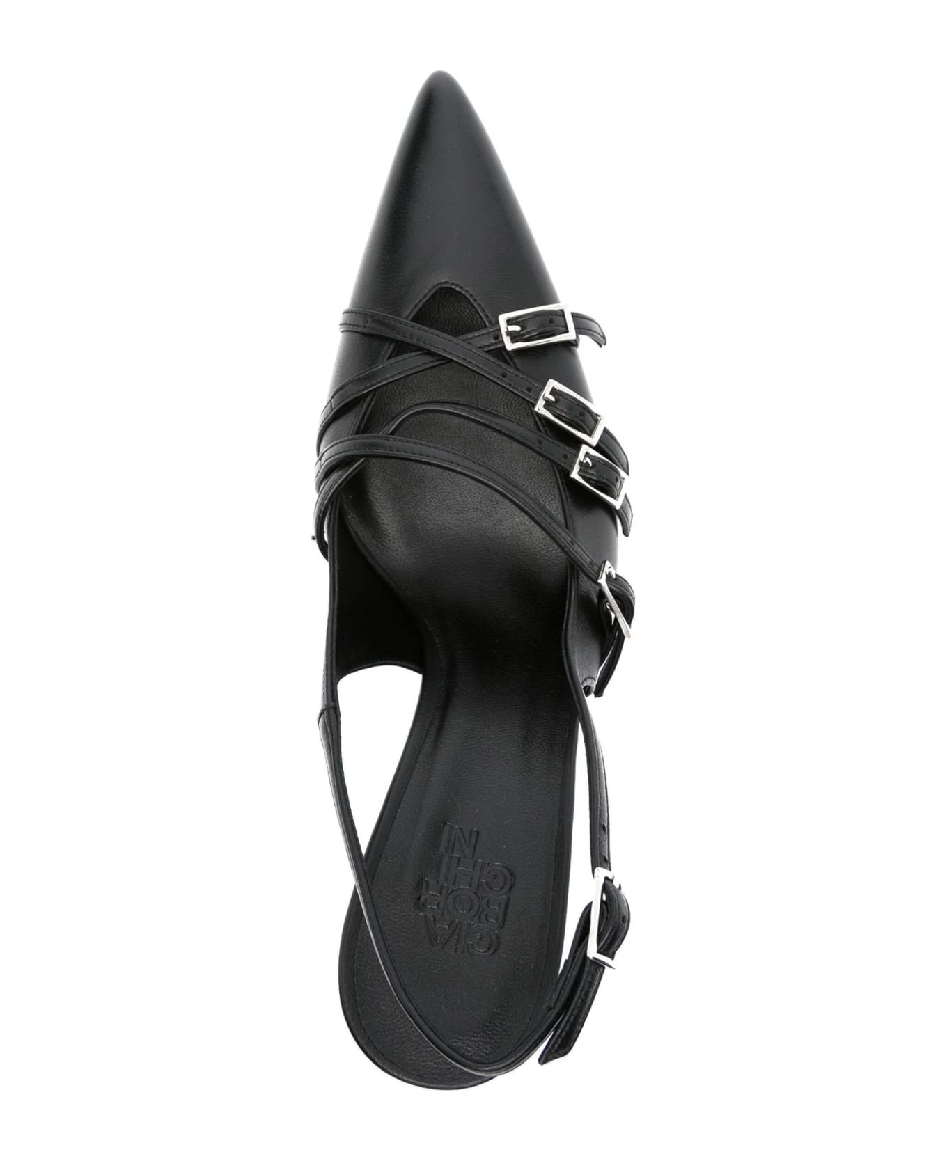 GIA BORGHINI Black Calf Leather Phoebe Pumps - Black