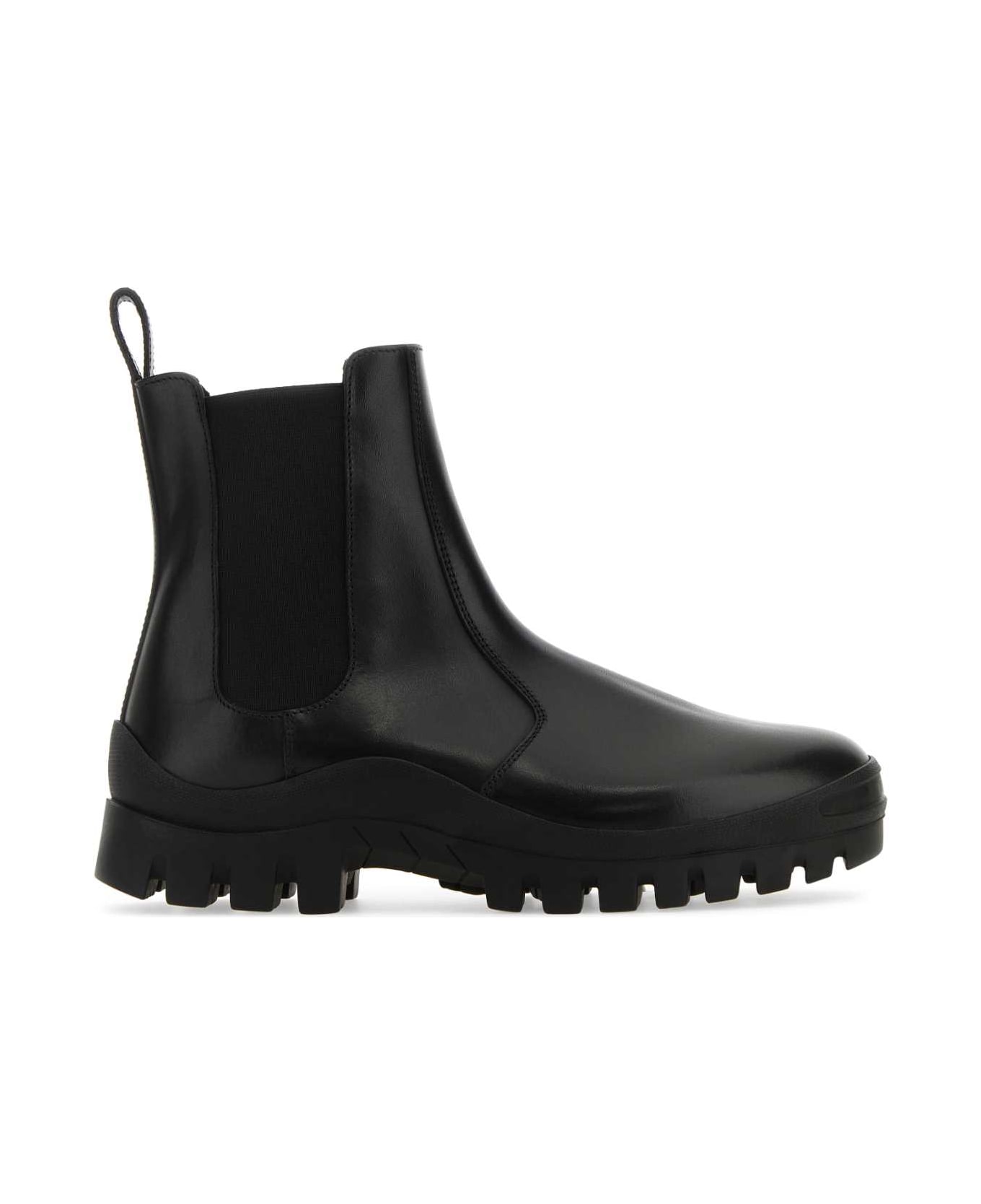 The Row Black Leather Greta Winter Ankle Boots - Black ブーツ