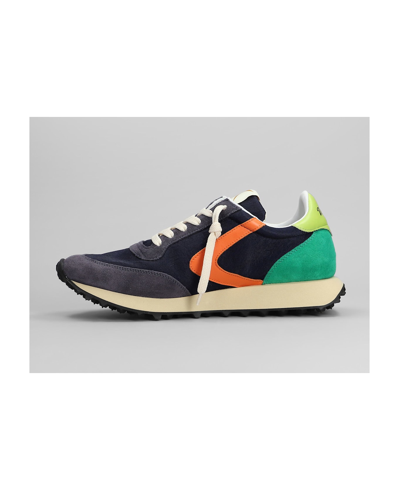 Valsport Start Sneakers In Blue Suede And Fabric - blue