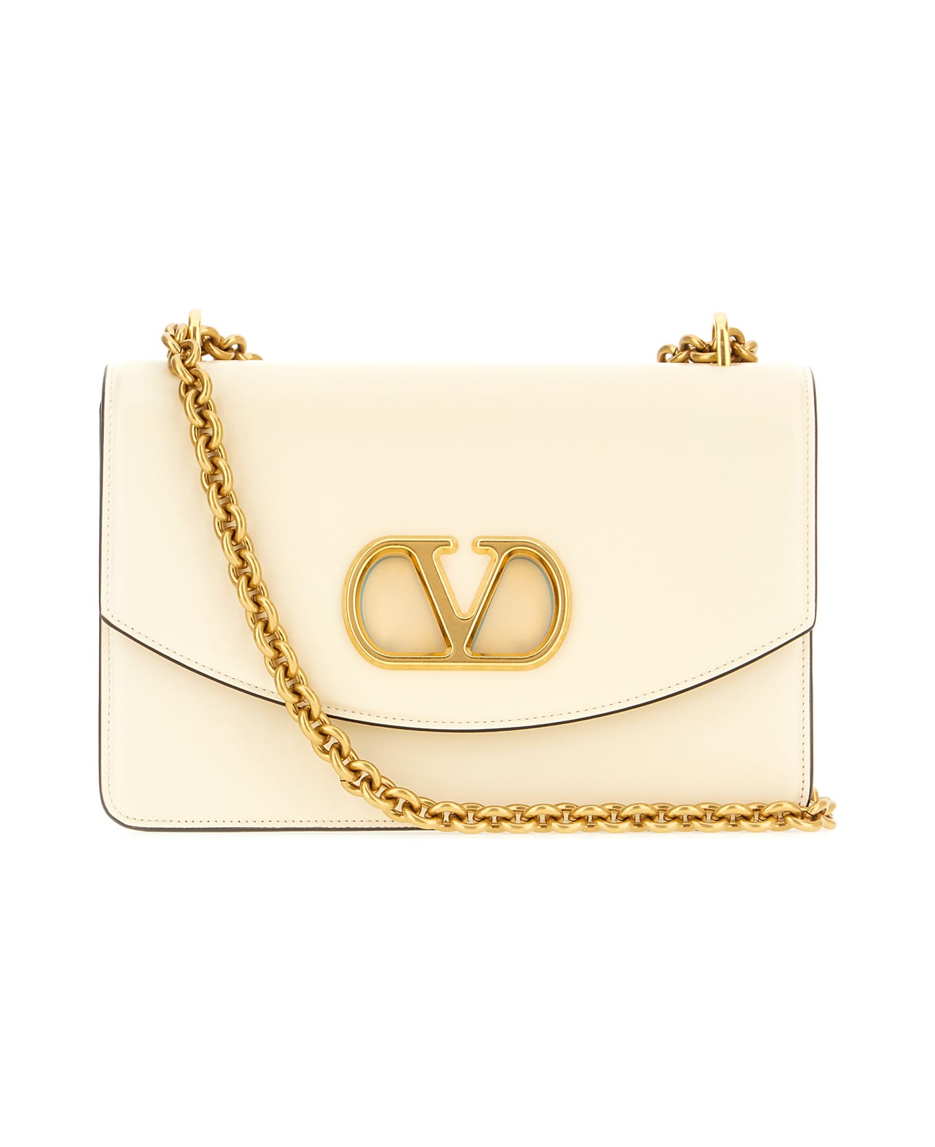 Valentino Garavani Ivory Leather Shoulder Bag - BUTTER WHITE