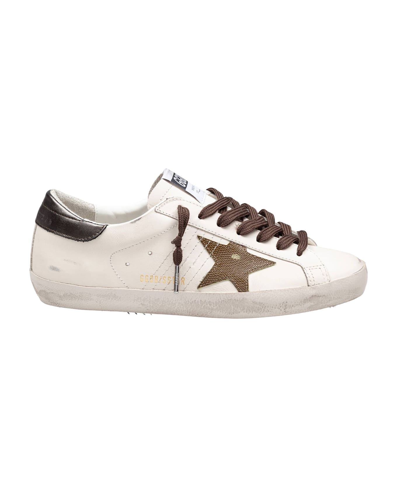 Golden Goose Super Star Leather Sneakers White And Green - White/Green