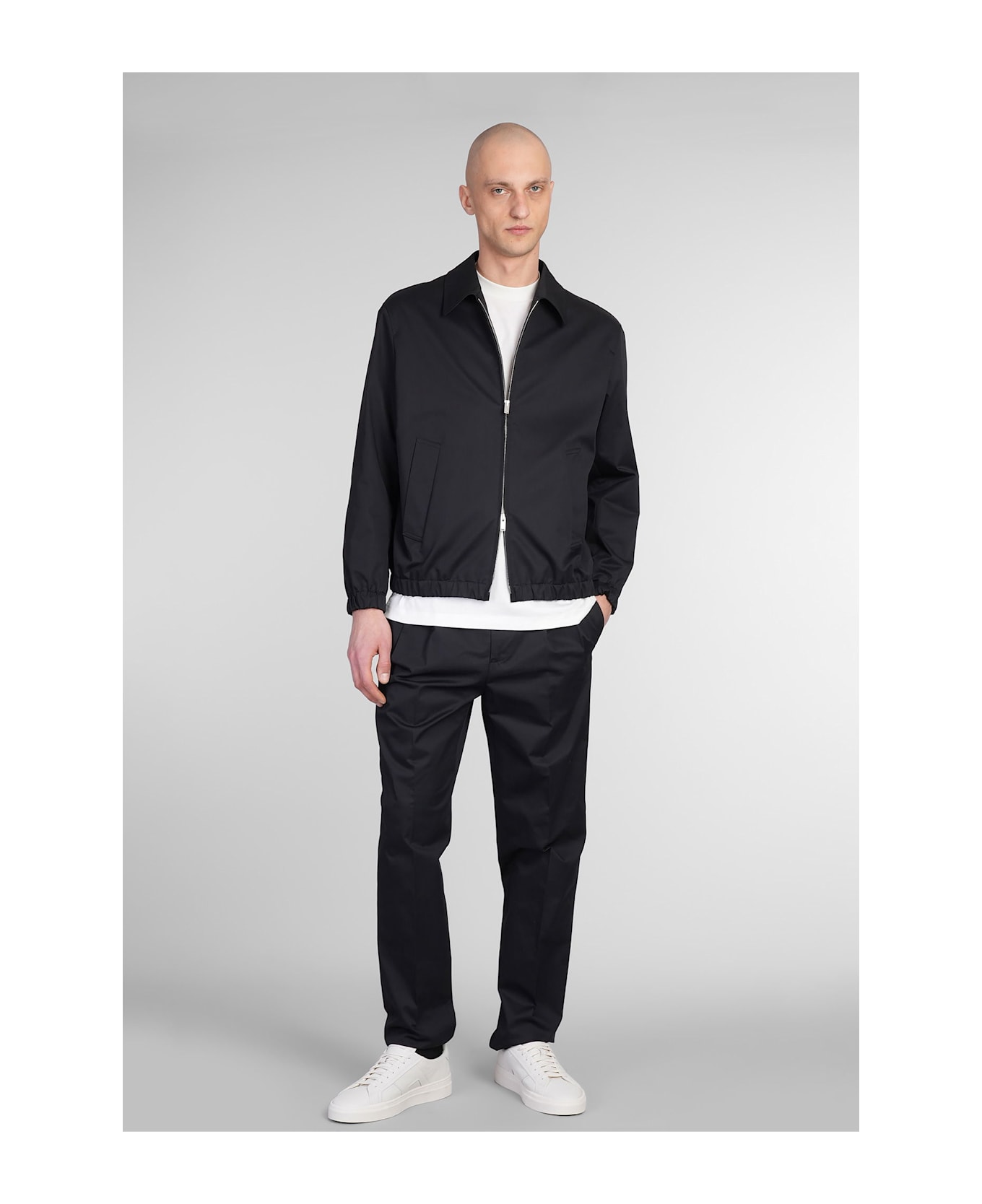 Lardini Casual Jacket In Black Cotton - black
