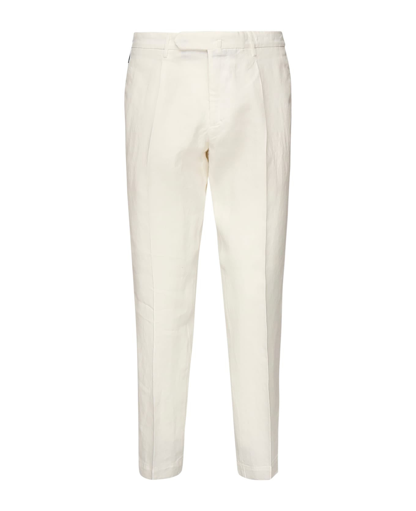 Santaniello Linen Pleated Trousers - Beige