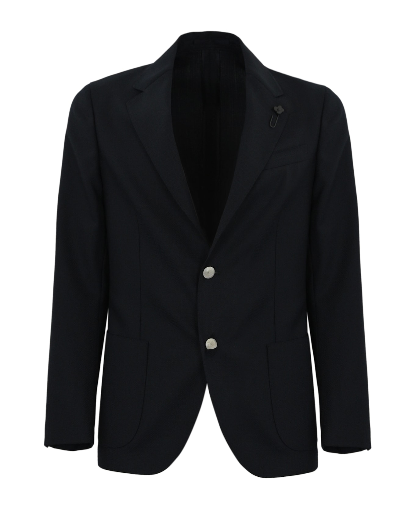 Lardini Roma Single-breasted Jacket In Wool Blend - Blu