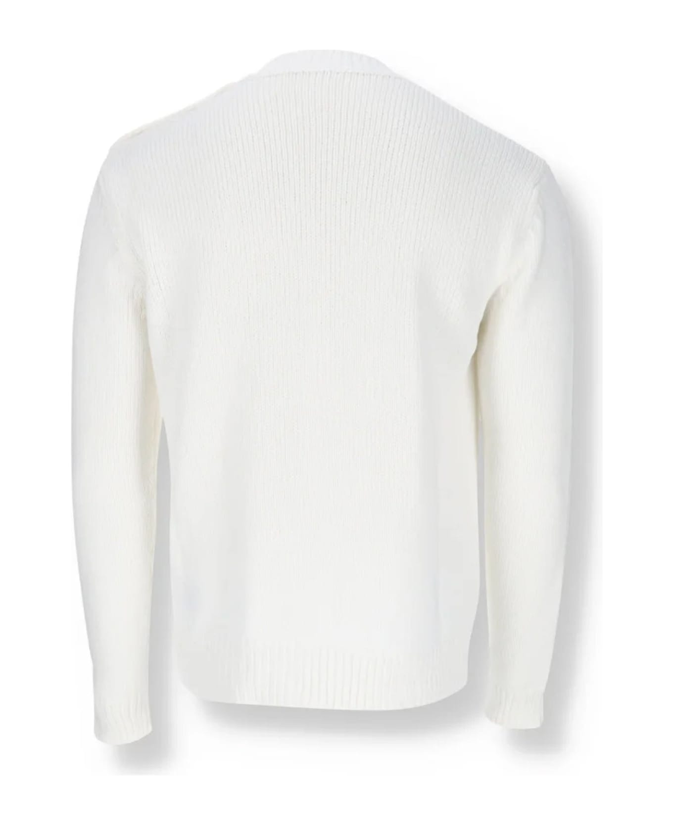 Balmain Cotton Logo Sweater - White ニットウェア