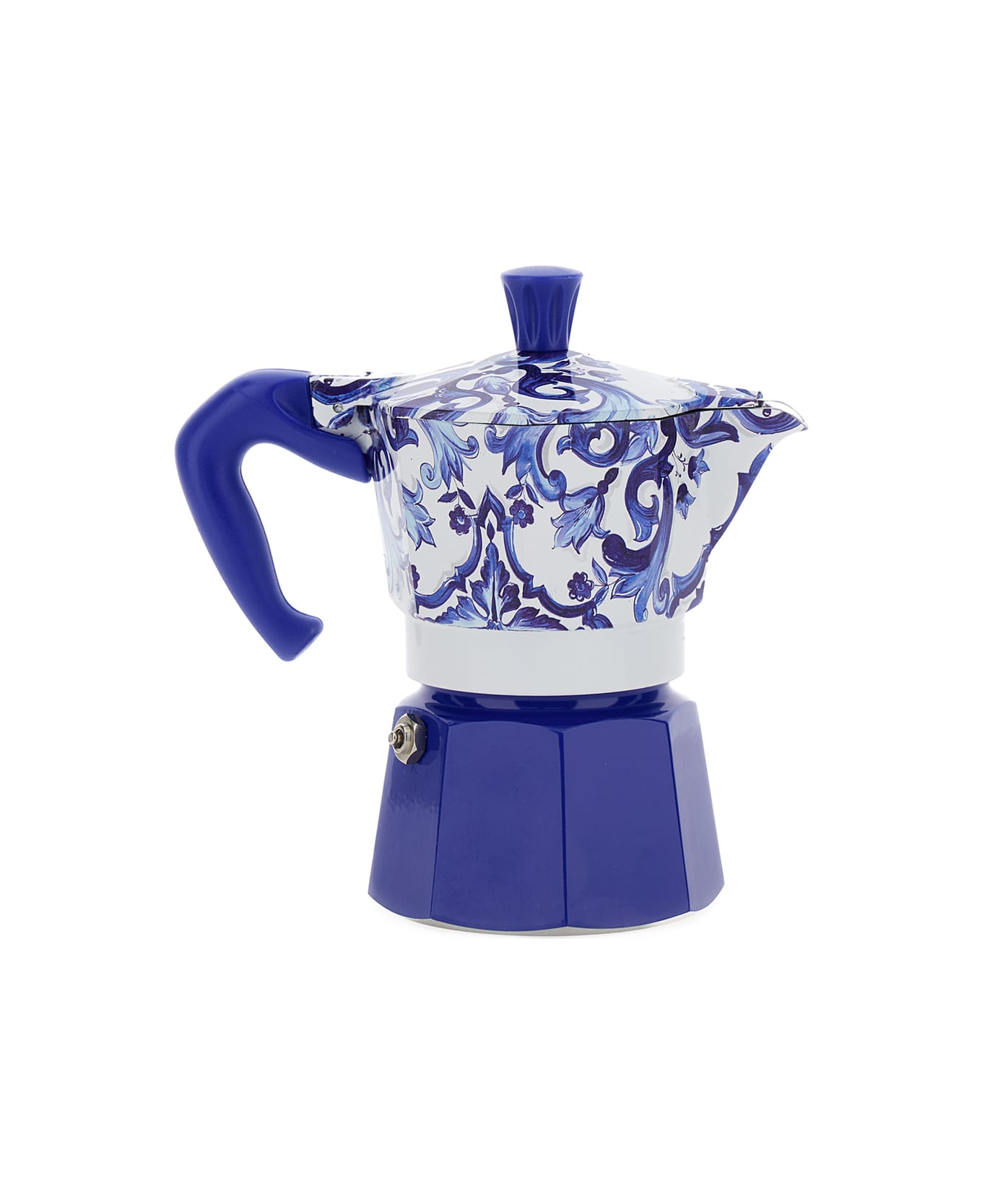 Dolce & Gabbana 'express Medium Bialetti' Blue And White Moka With Blu Mediterraneo Motif In Tech Materials - Blu