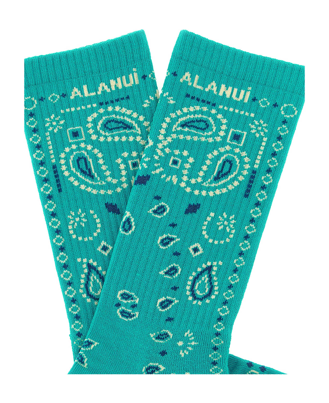 Alanui 'bandana' Socks - Light Blue