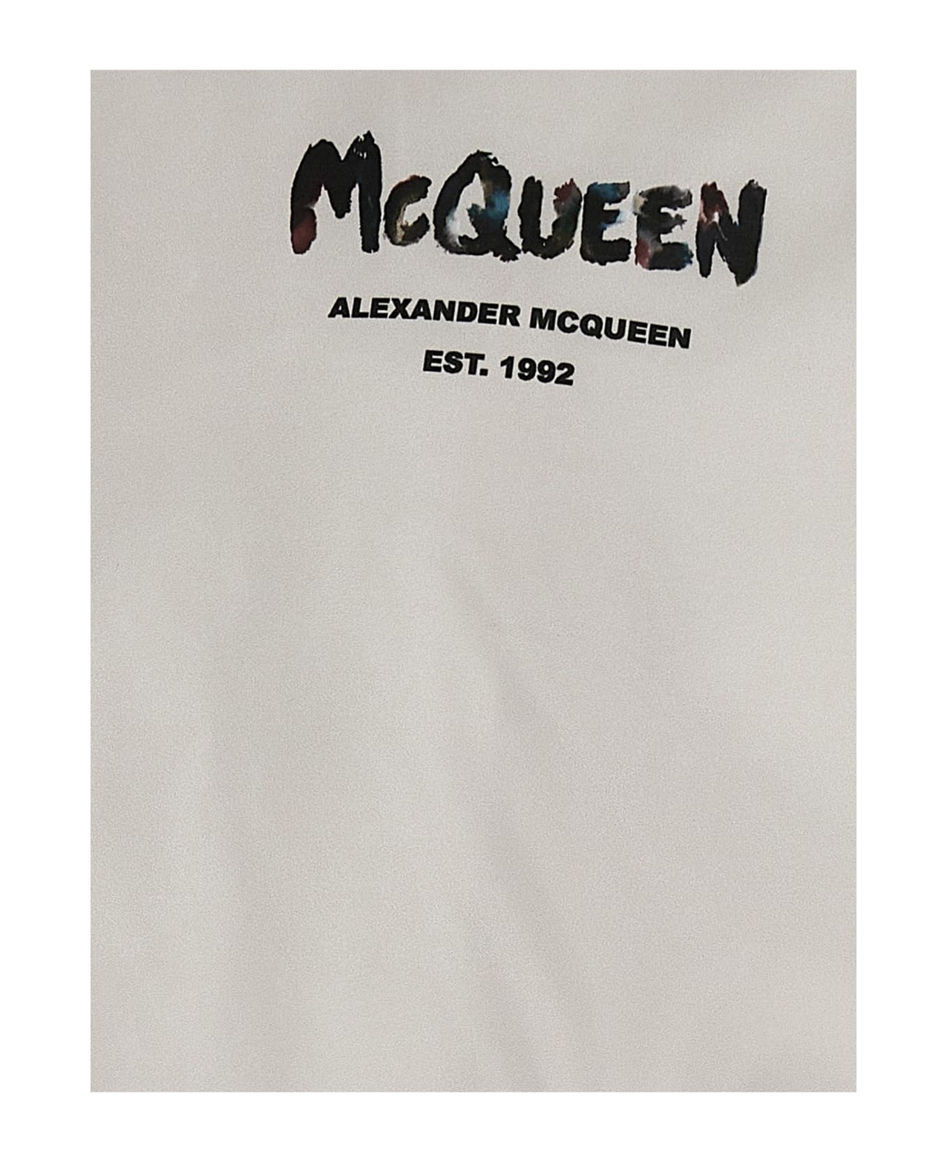 Alexander McQueen Logo Print Down Jacket - White