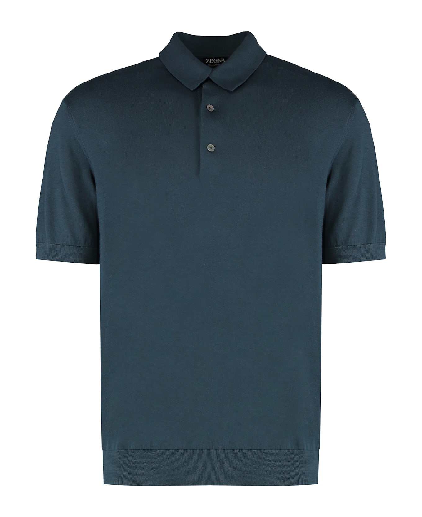 Zegna Knitted Cotton Polo Shirt - green