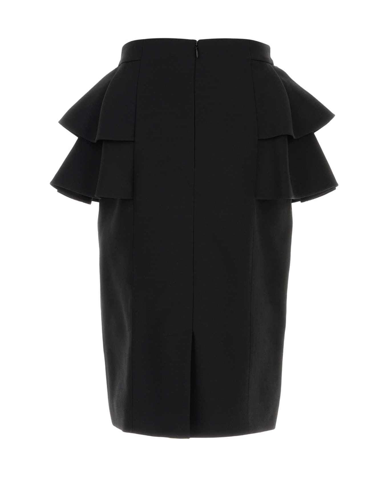 Valentino Garavani Black Crepe Skirt - NERO