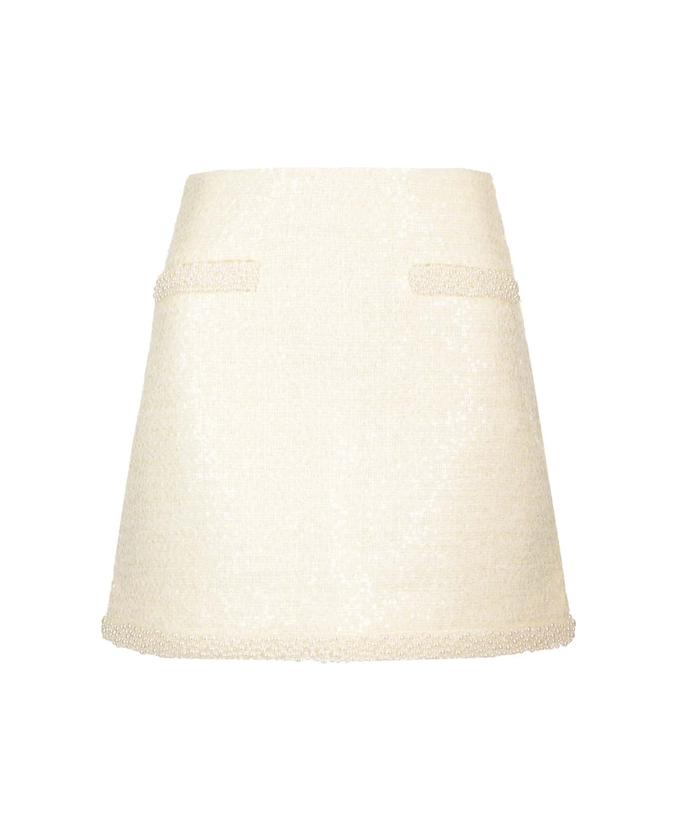 self-portrait Boucle Mini Skirt