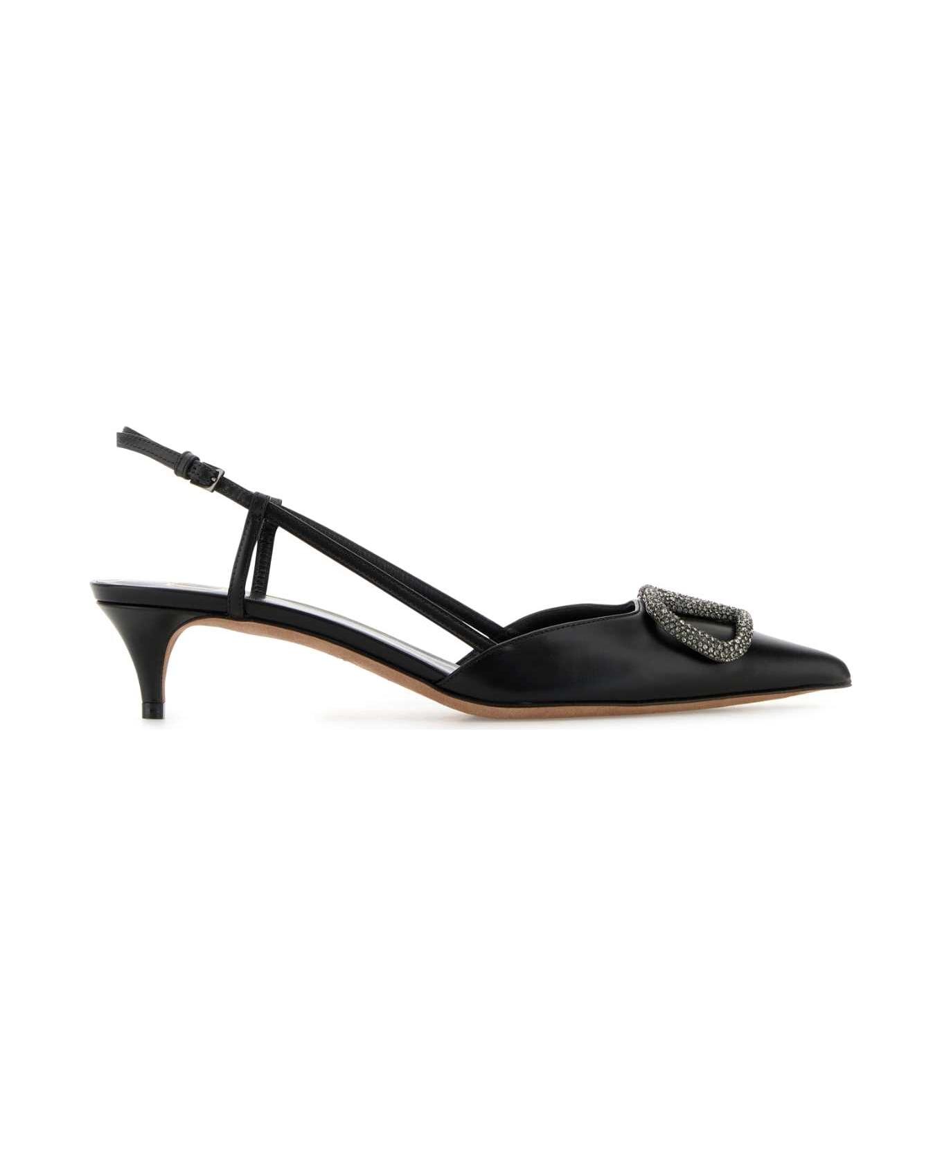 Valentino Garavani Black Leather Vlogo Signature Pumps - NEROBLACKDIAMOND