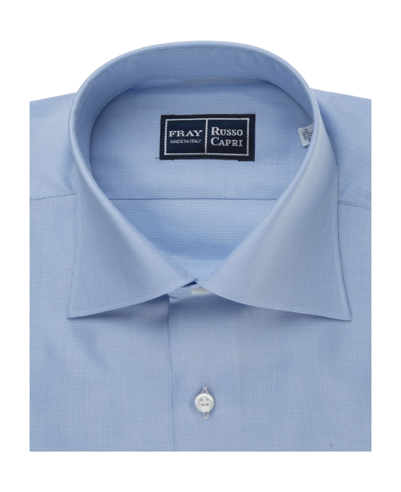 Fray Regular Fit Shirt In padded Blue Oxford Cotton - Blue
