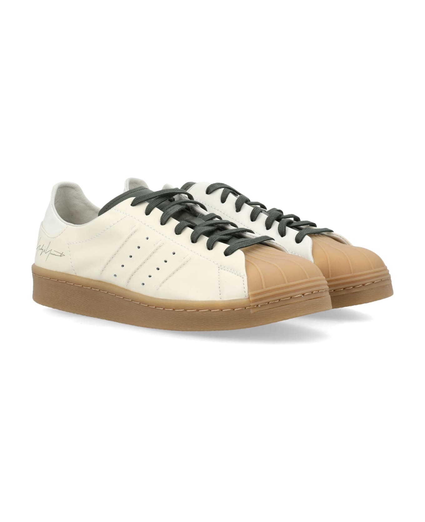 Y-3 Superstar Sneakers - WHITE OLIVE