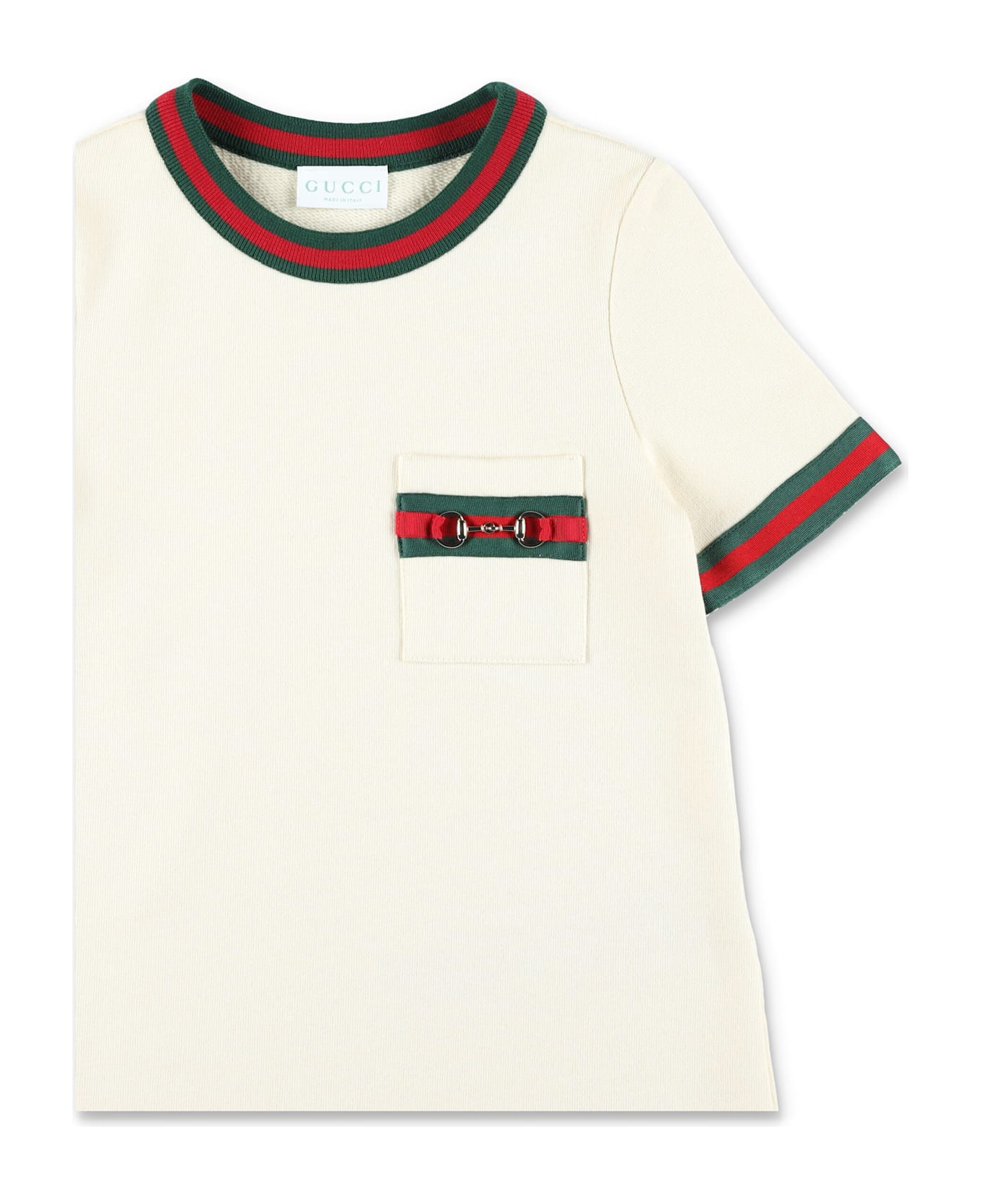 Gucci Kids Cotton Horsebit Dress - IVORY