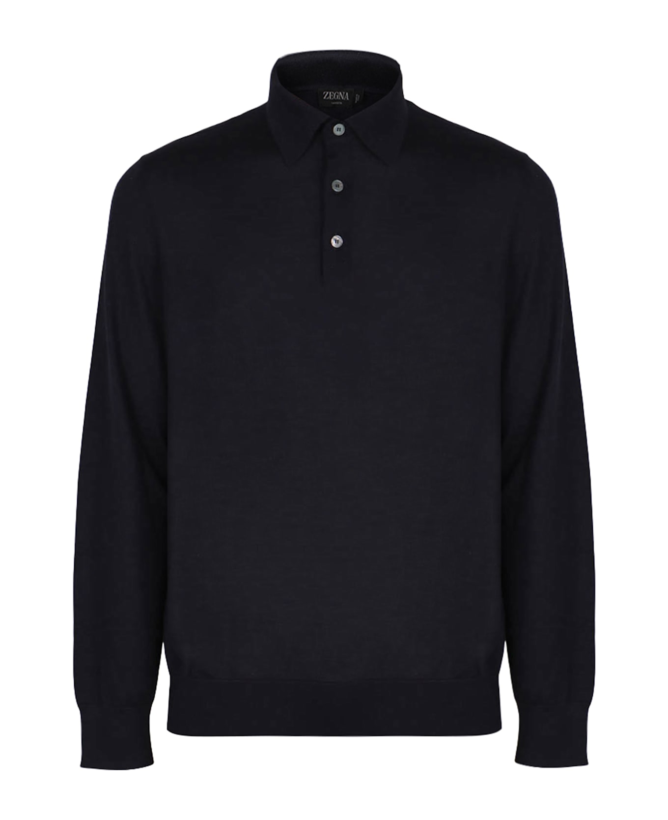 Zegna Cashmere And Silk Knitted Polo - blue